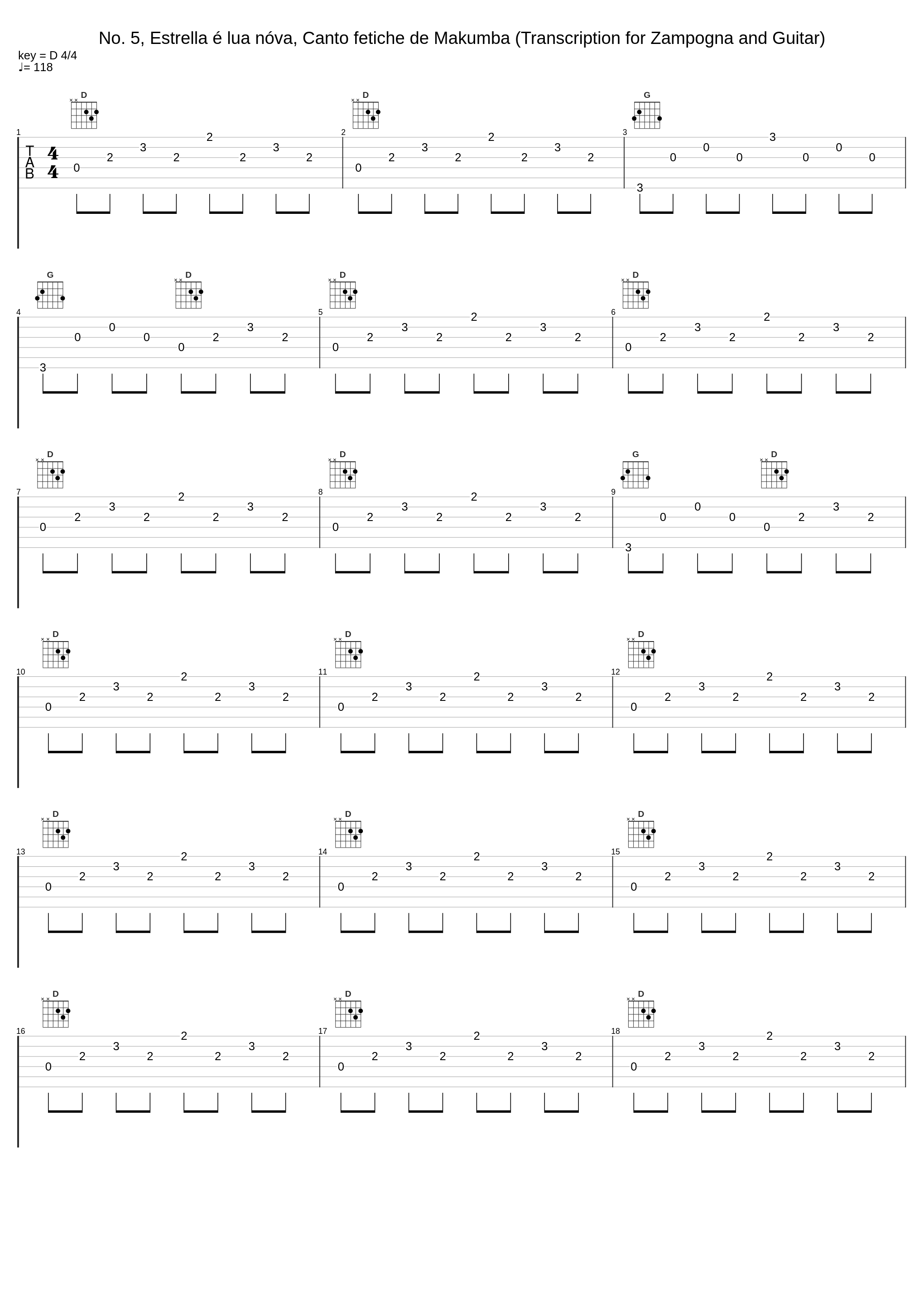 No. 5, Estrella é lua nóva, Canto fetiche de Makumba (Transcription for Zampogna and Guitar)_Rossella Perrone,Giancarlo Eliodoro Parisi_1