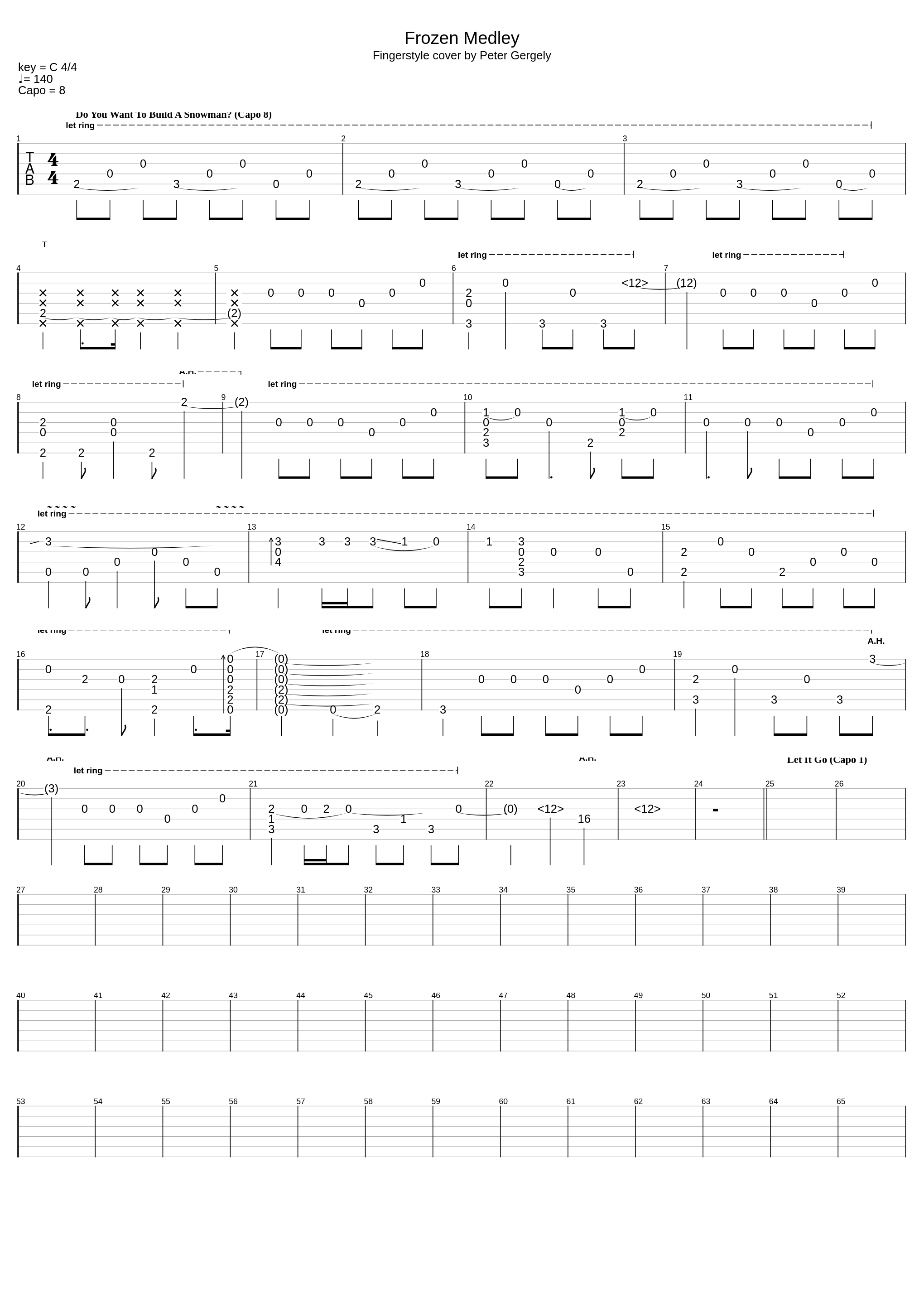 Frozen Medley (Fingerstyle Guitar Cover By Peter Gergely)_Frozen_1