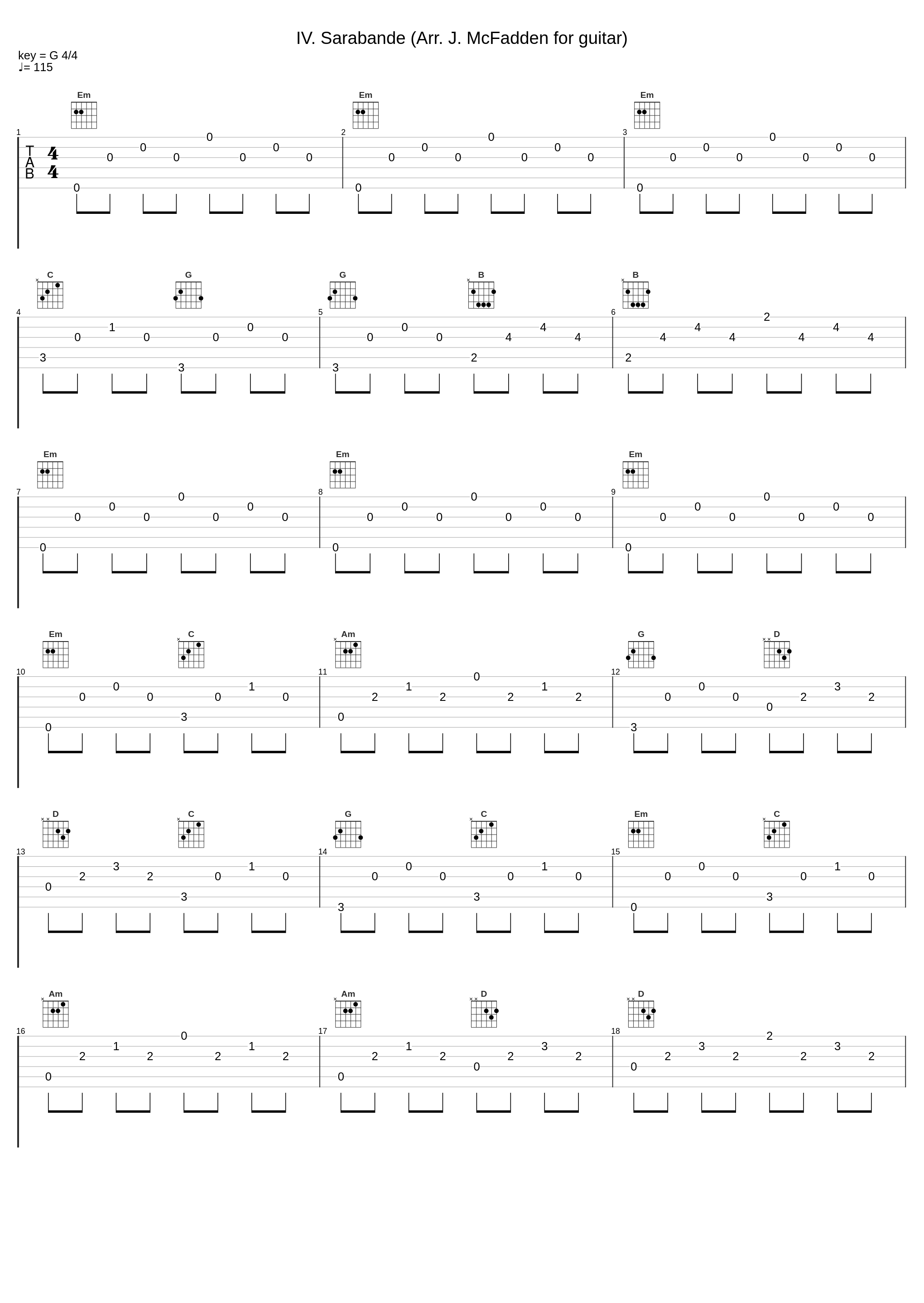 IV. Sarabande (Arr. J. McFadden for guitar)_Jeffrey McFadden_1