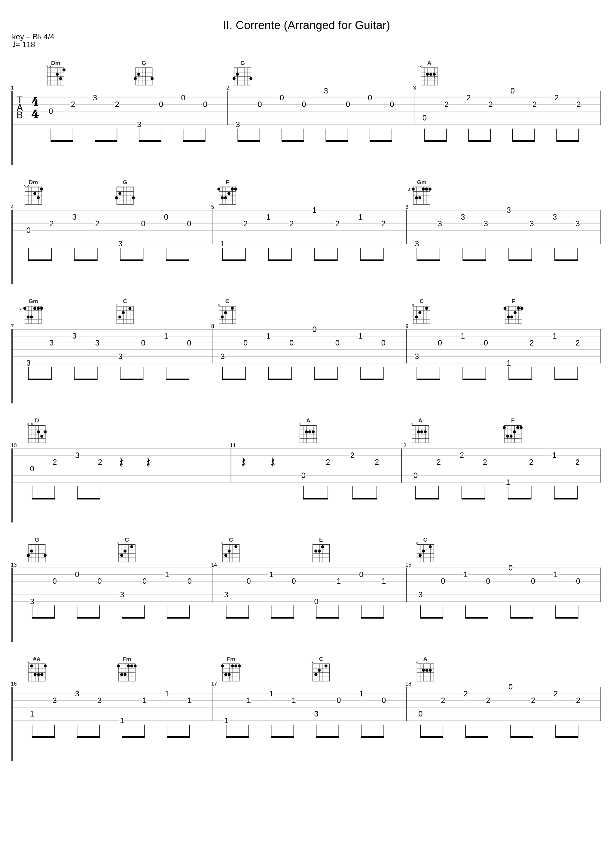 II. Corrente (Arranged for Guitar)_Frank Bungarten_1