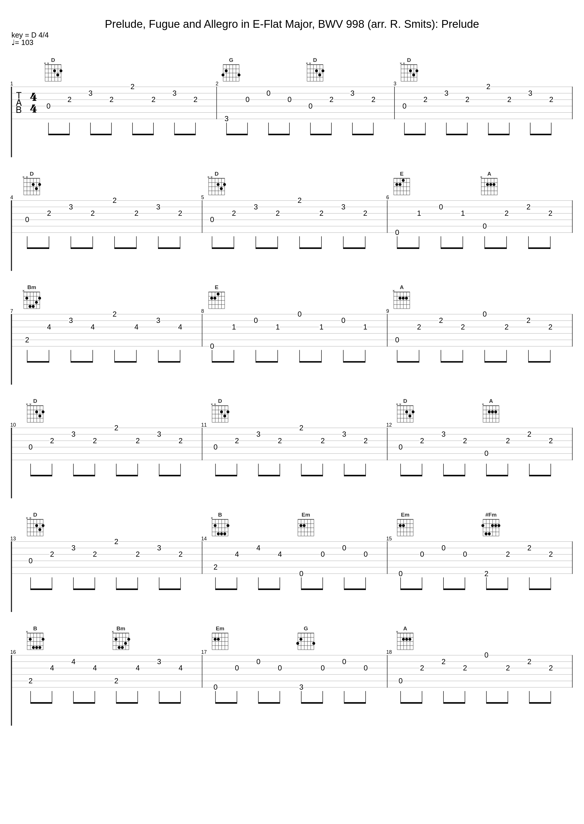 Prelude, Fugue and Allegro in E-Flat Major, BWV 998 (arr. R. Smits): Prelude_Raphaella Smits_1