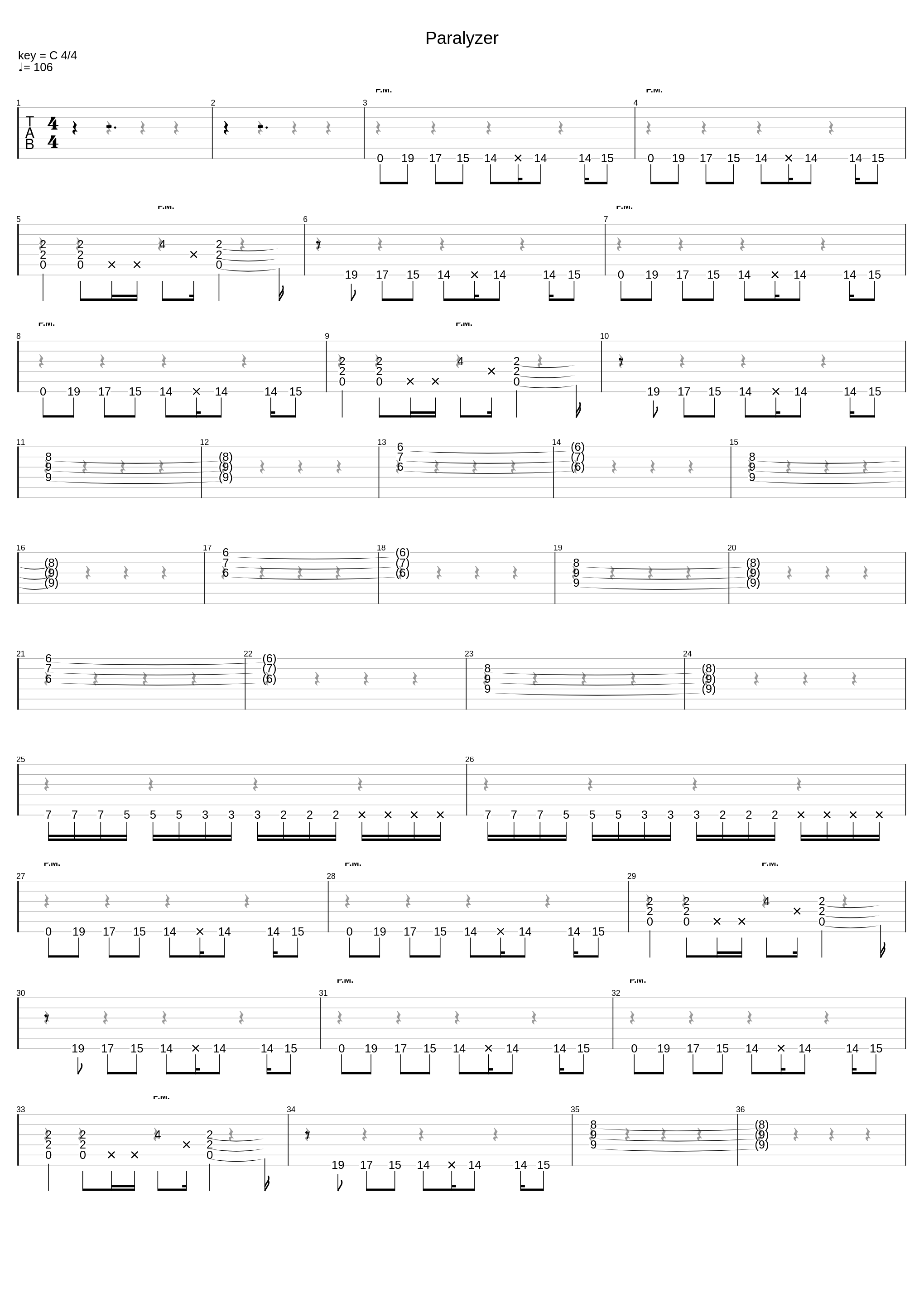 Paralyzer (modified for one guitar, bass, drums)_Finger Eleven_1