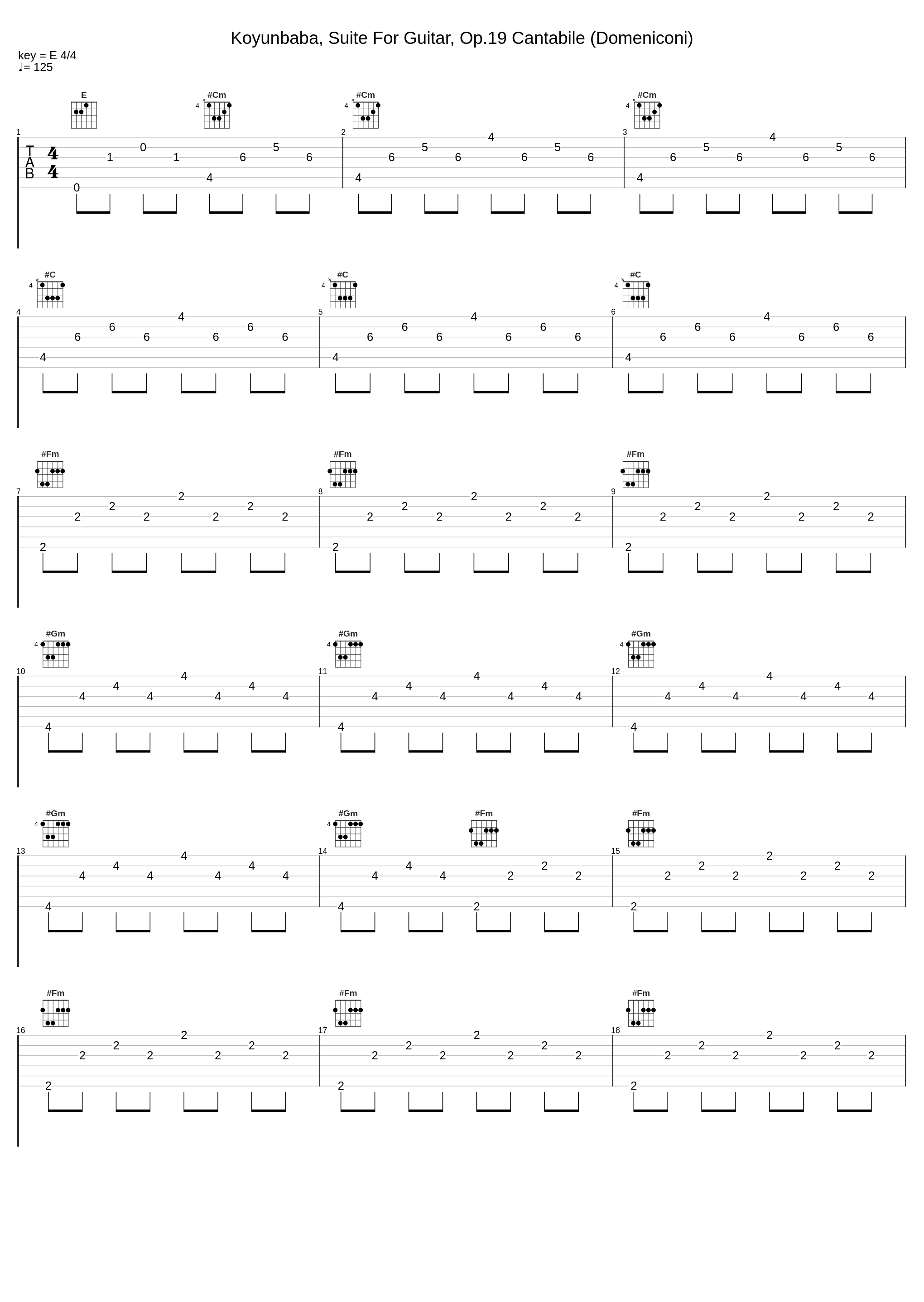 Koyunbaba, Suite For Guitar, Op.19 Cantabile (Domeniconi)_Classical Artists_1
