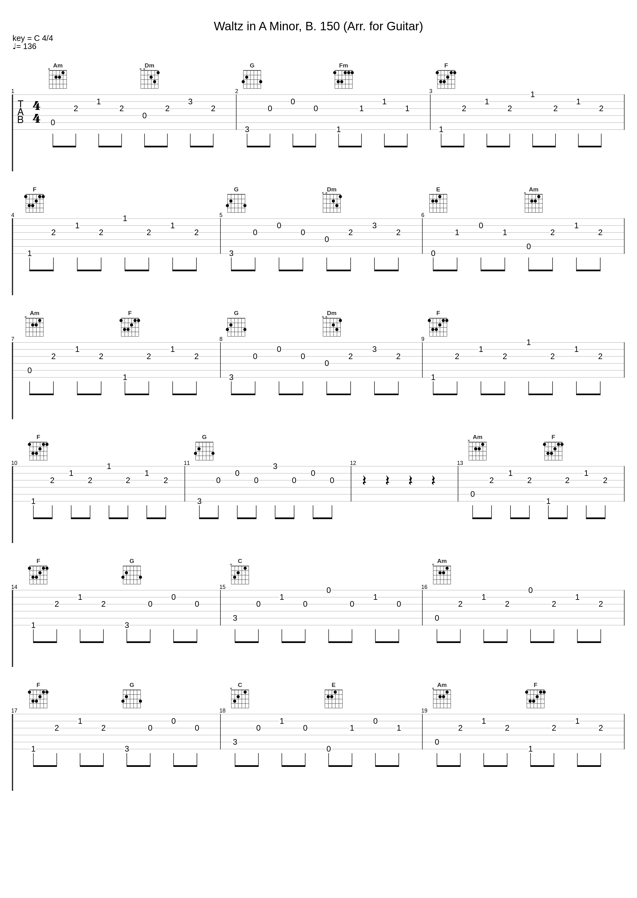 Waltz in A Minor, B. 150 (Arr. for Guitar)_Adam Palma_1