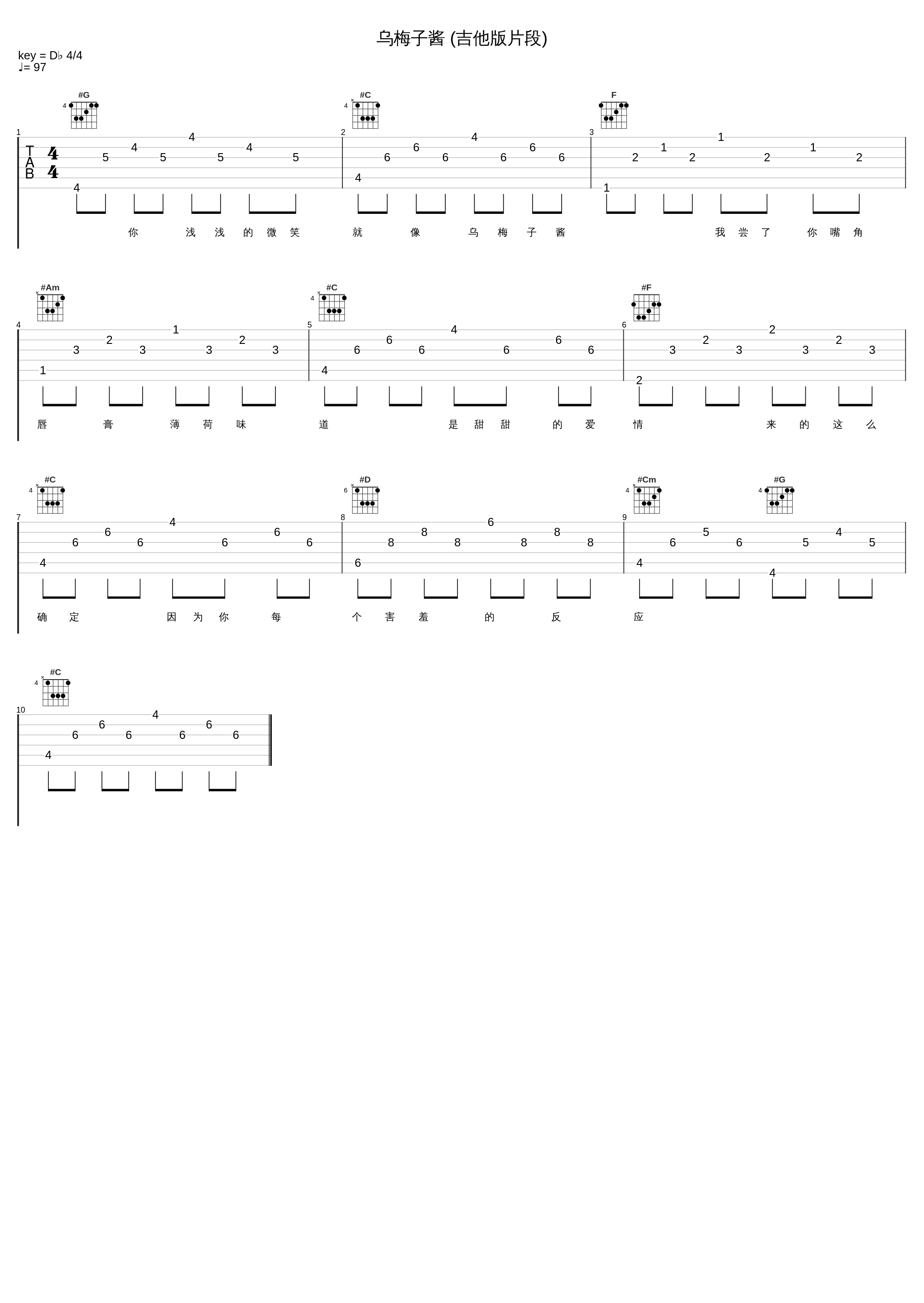 乌梅子酱 (吉他版片段)_张紫宁_1