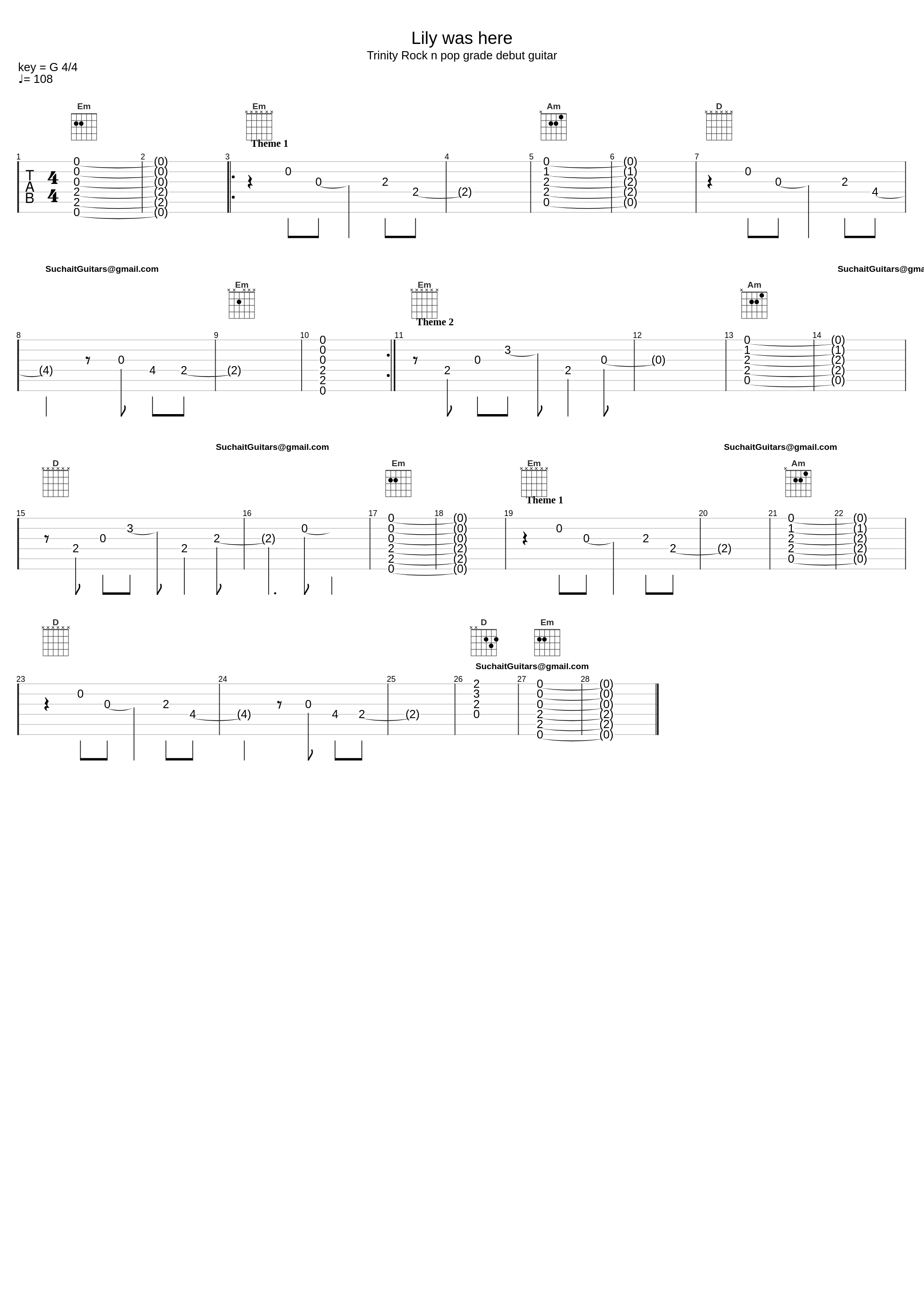 Lily was here - Trinity rock n pop grade debut guitar lesson_Suchaitguitars@Gmail.Com_1
