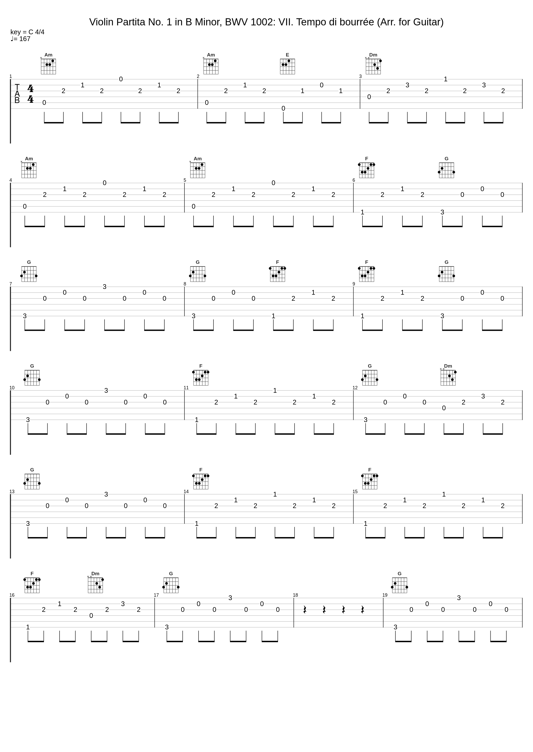 Violin Partita No. 1 in B Minor, BWV 1002: VII. Tempo di bourrée (Arr. for Guitar)_Regino Sainz de la Maza_1