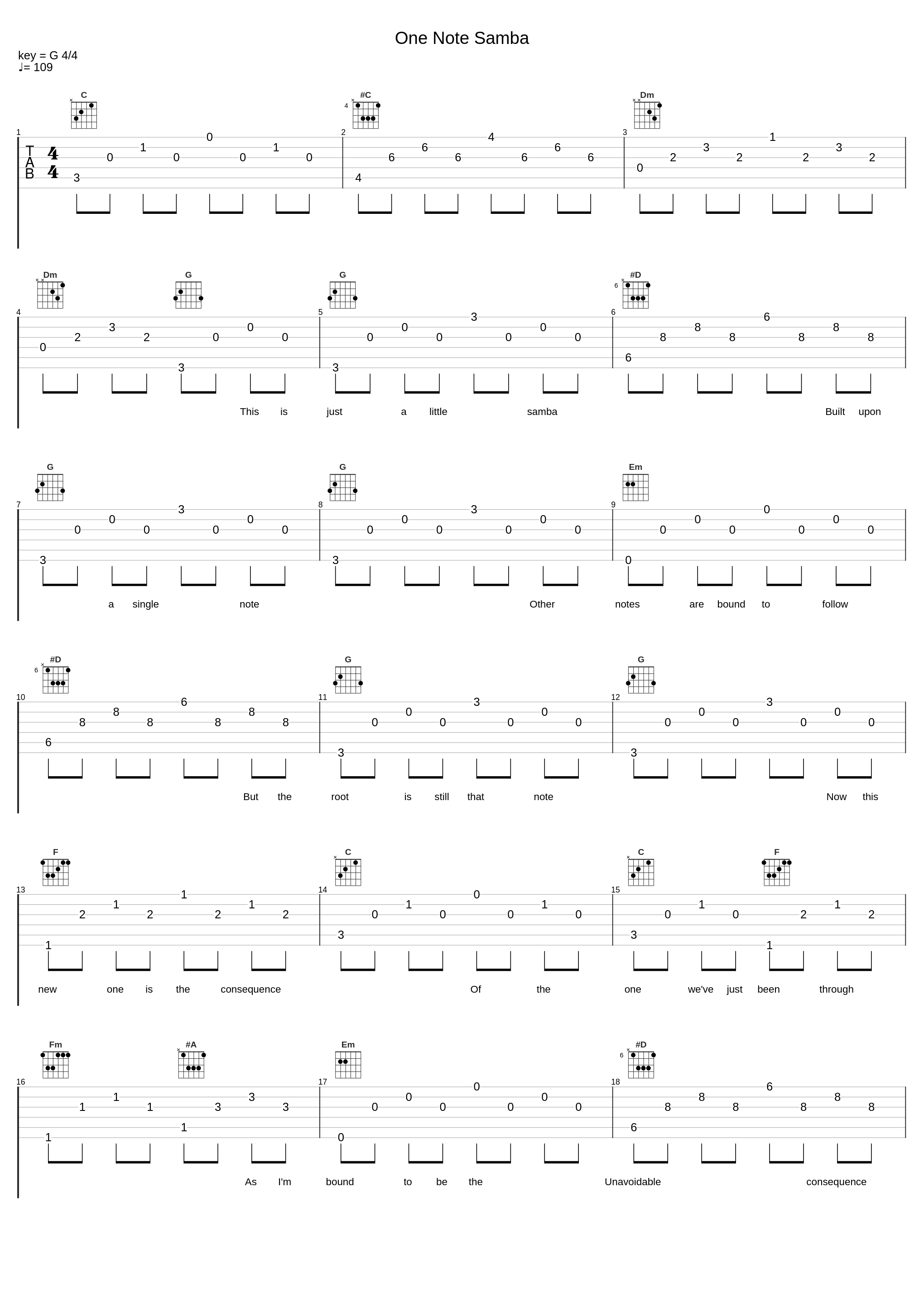 One Note Samba_The Postmarks_1