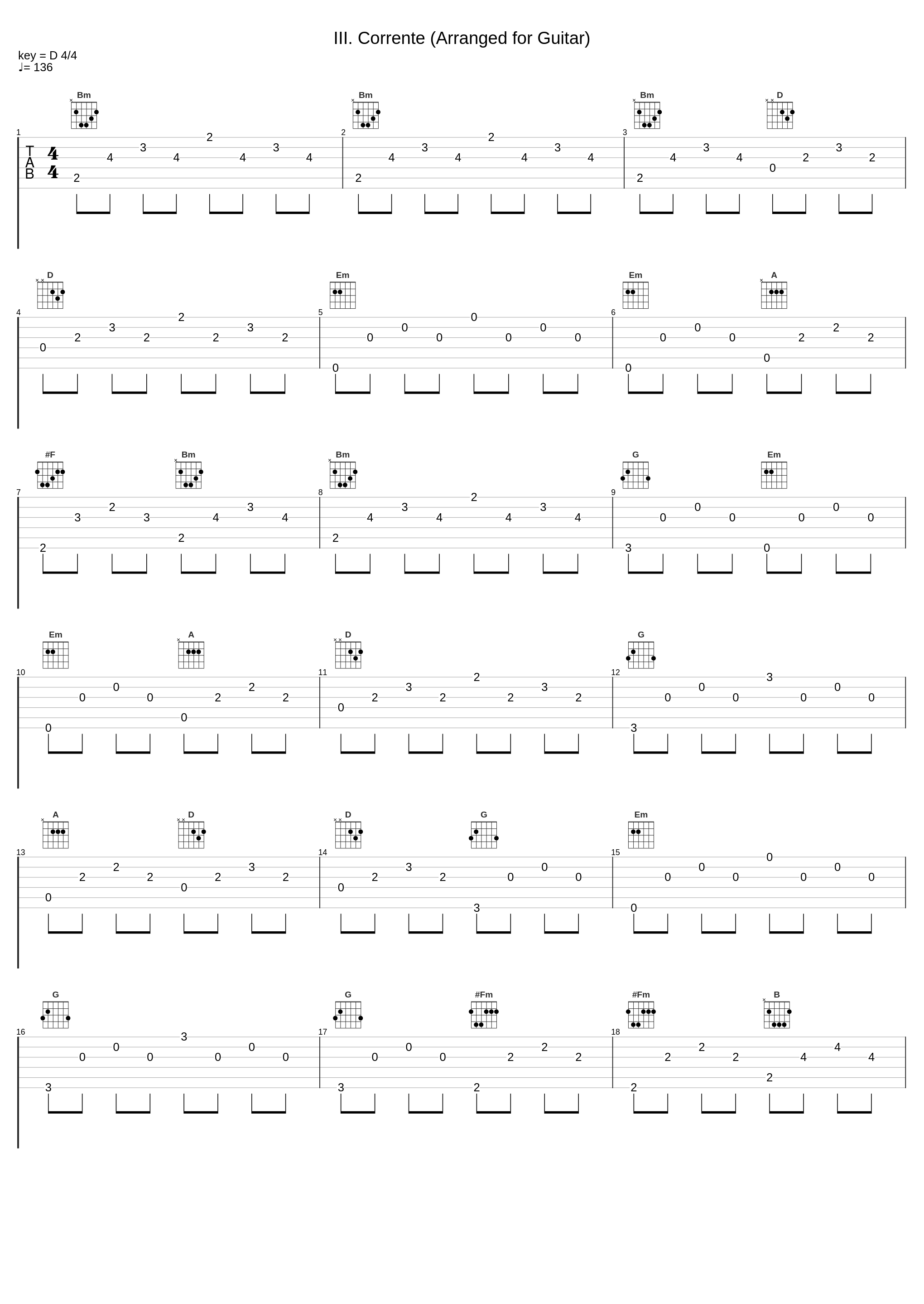 III. Corrente (Arranged for Guitar)_Frank Bungarten_1