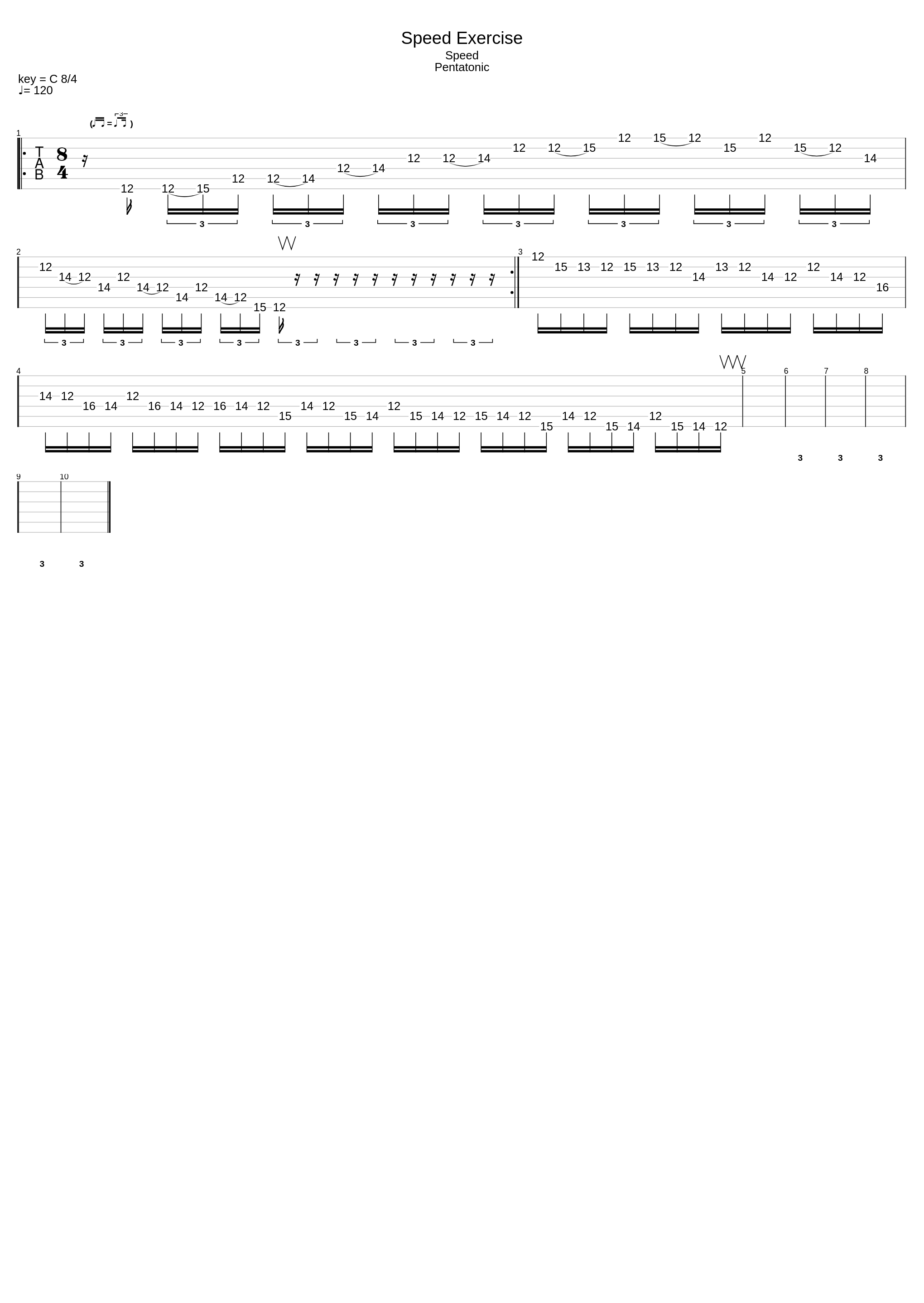 Speed Exercise Pentatonic_Speed Exercise_1