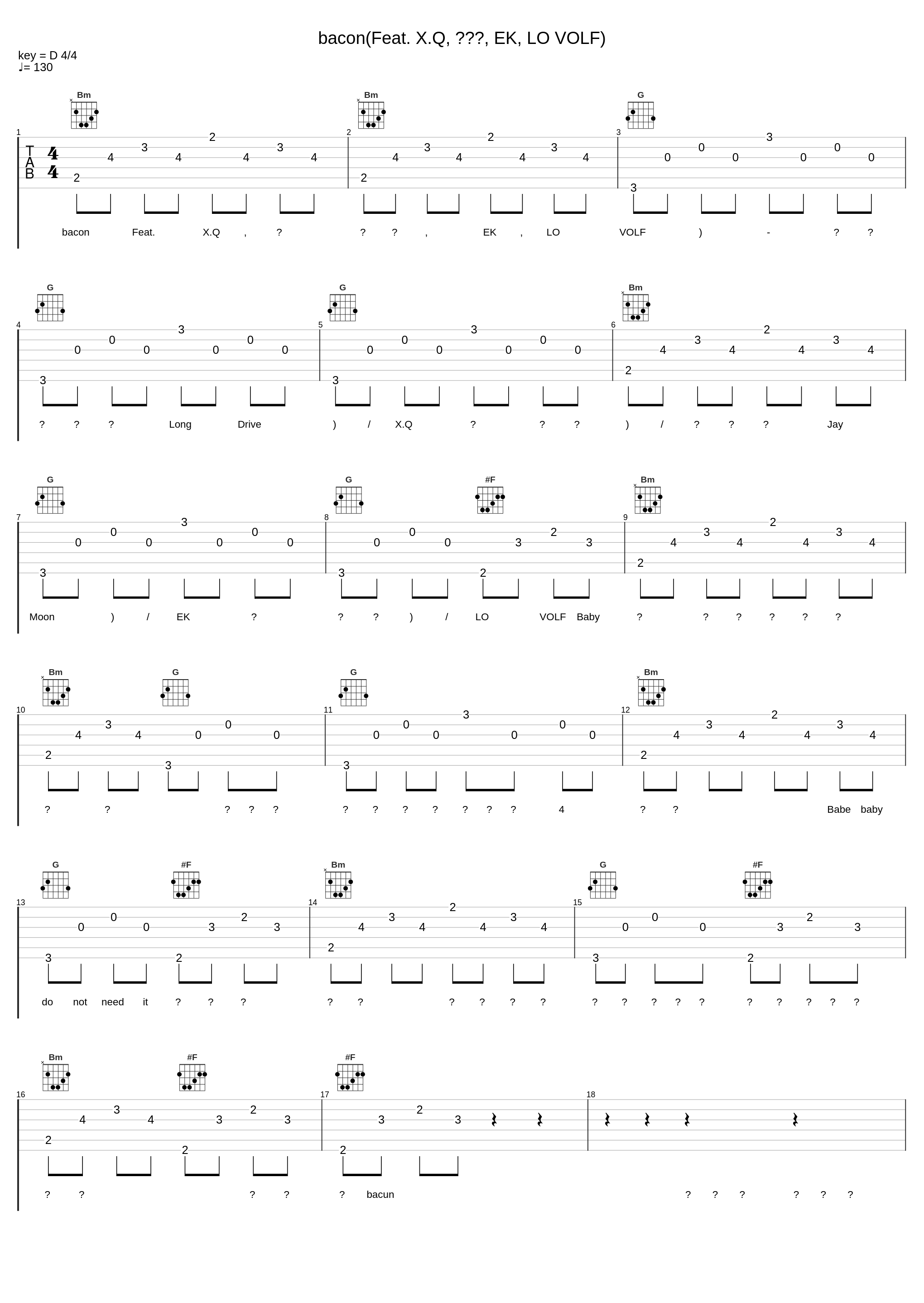 bacon(Feat. X.Q, 제이문, EK, LO VOLF)_롱드라이브,X.Q,제이문 (Jay Moon),EK,LO VOLF_1