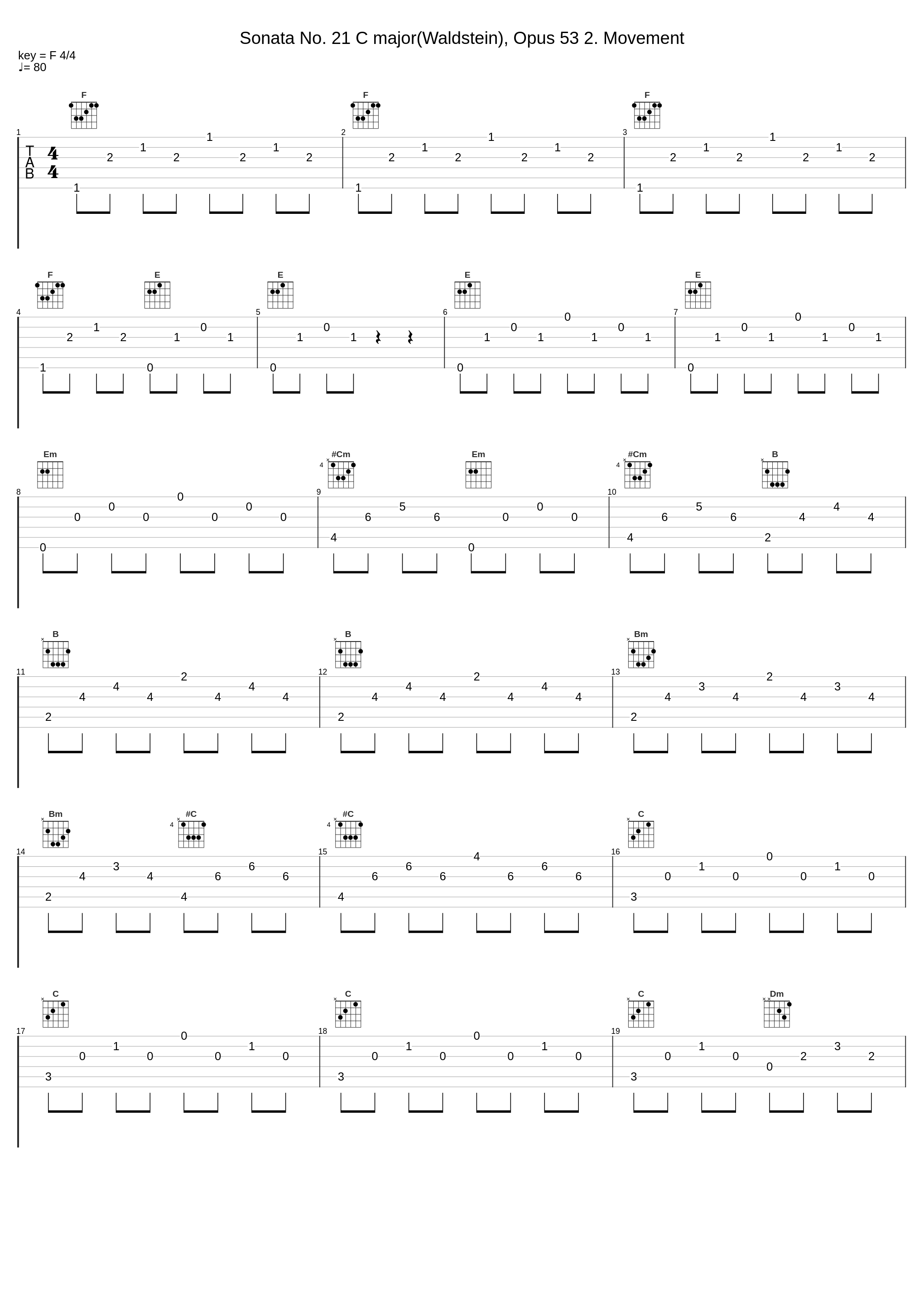 Sonata No. 21 C major(Waldstein), Opus 53 2. Movement_Ludwig van Beethoven,Nologo_1