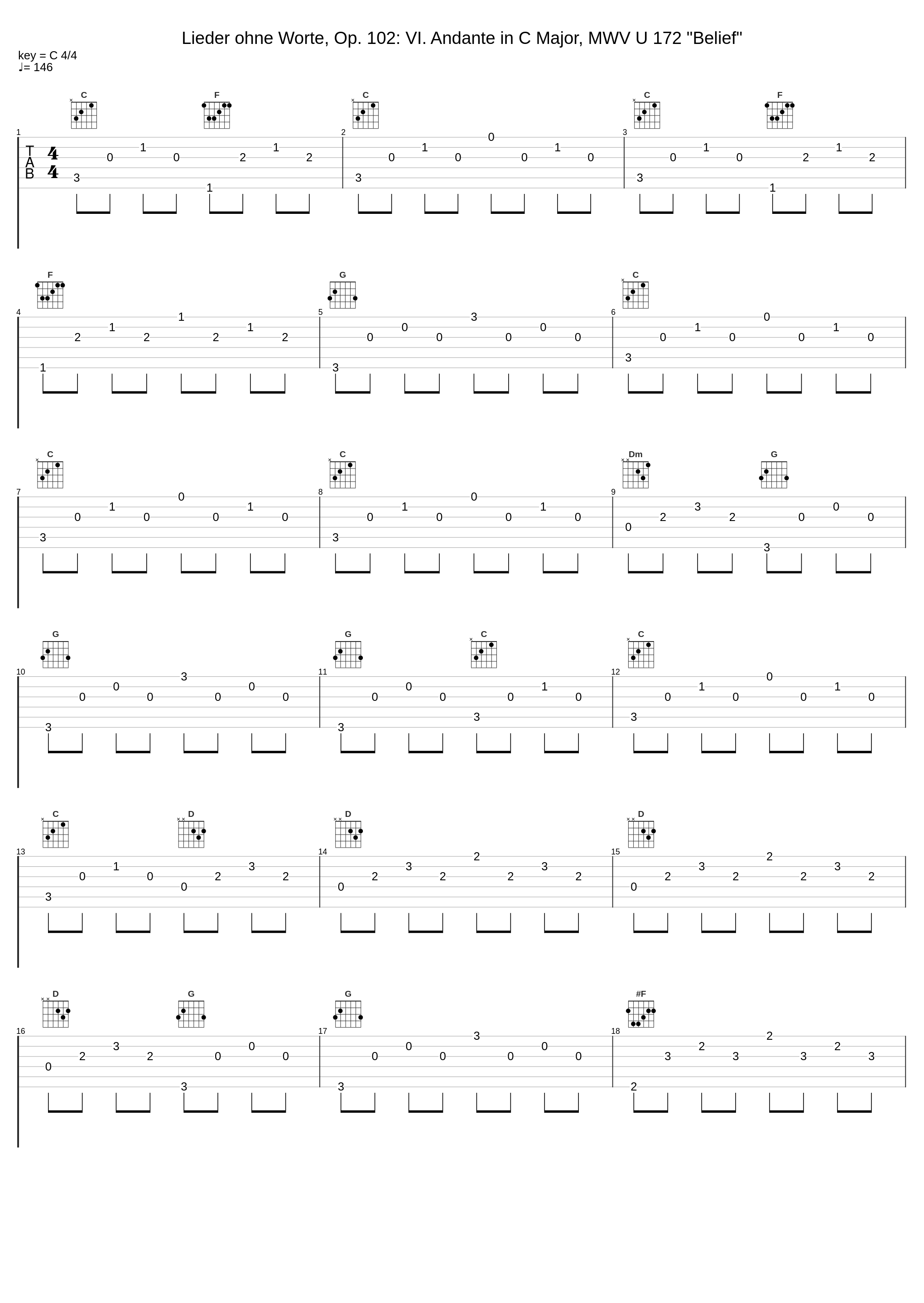 Lieder ohne Worte, Op. 102: VI. Andante in C Major, MWV U 172 "Belief"_Stéphane De May_1