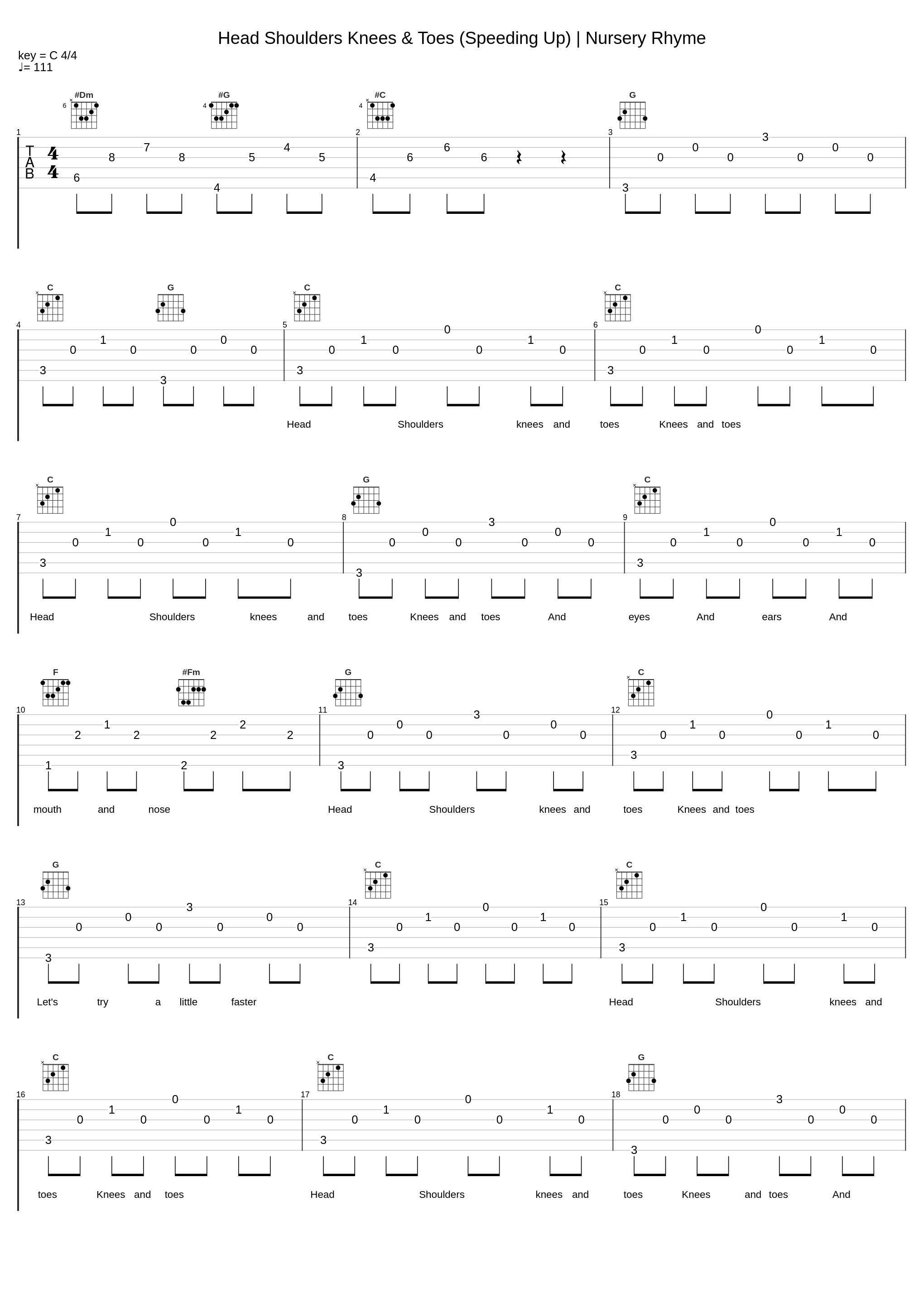 Head Shoulders Knees & Toes (Speeding Up) | Nursery Rhyme_Super Simple Songs_1