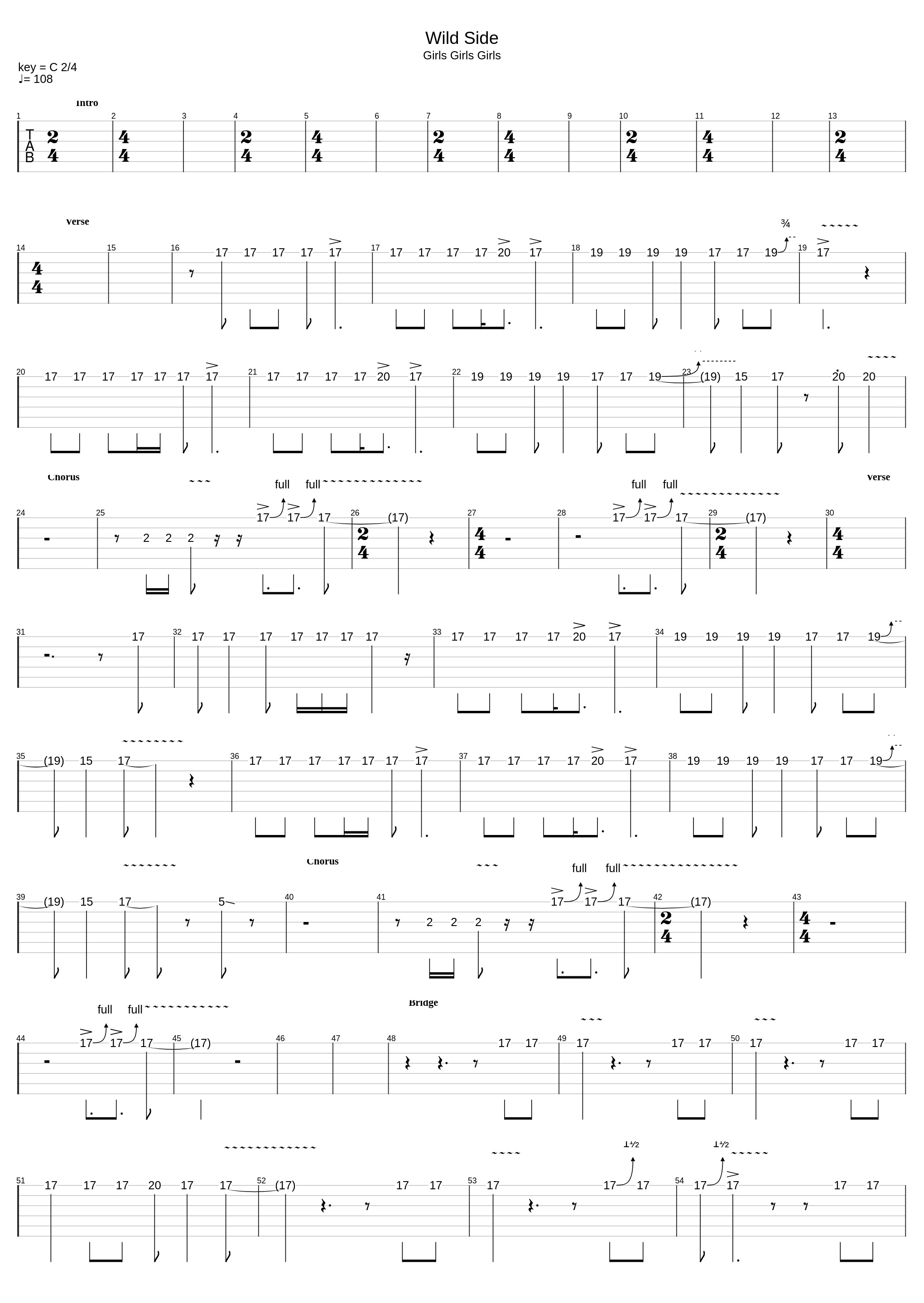 Wild Side (D Tuning)_Motley Crue_1