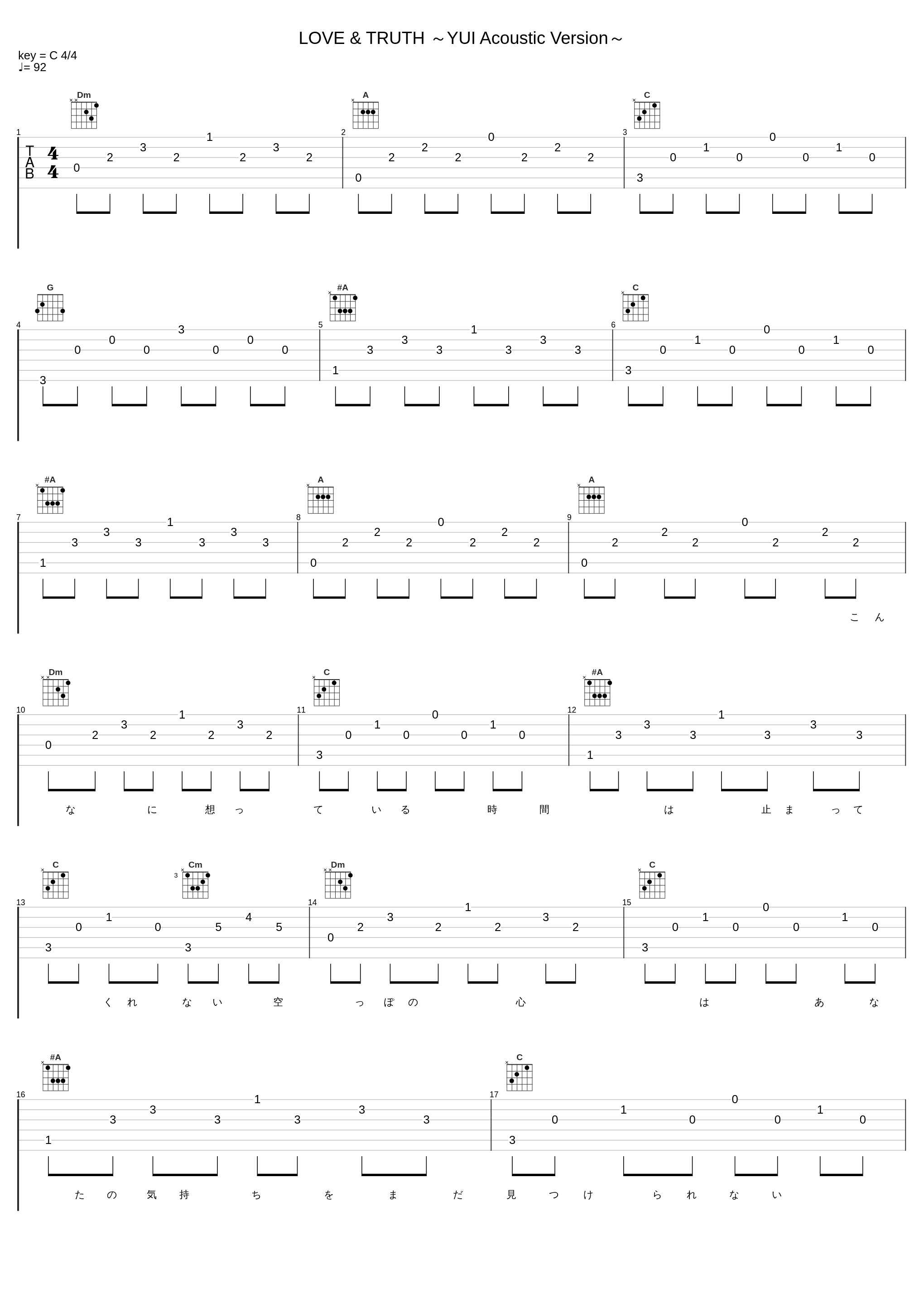 LOVE & TRUTH ～YUI Acoustic Version～_YUI_1