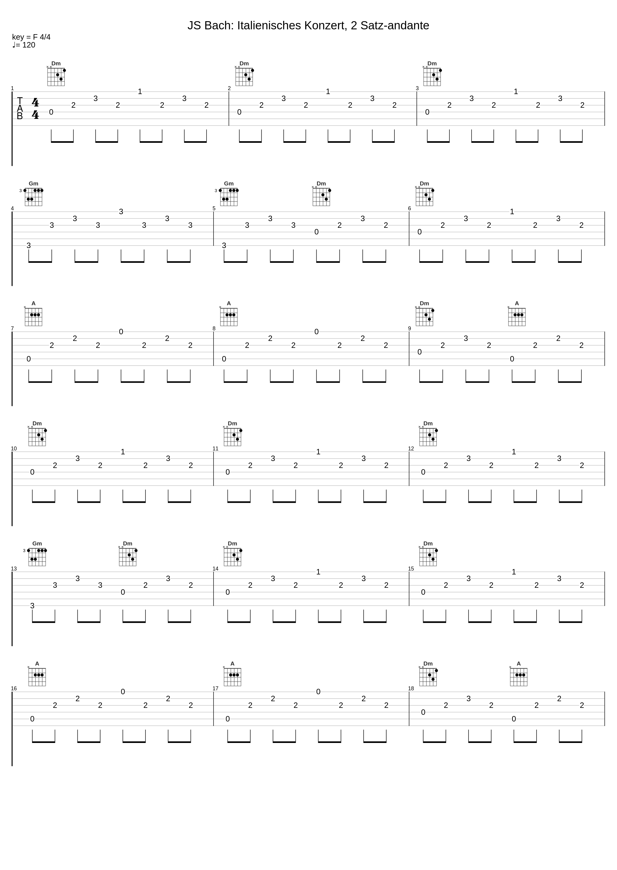 JS Bach: Italienisches Konzert, 2 Satz-andante_Anugama_1