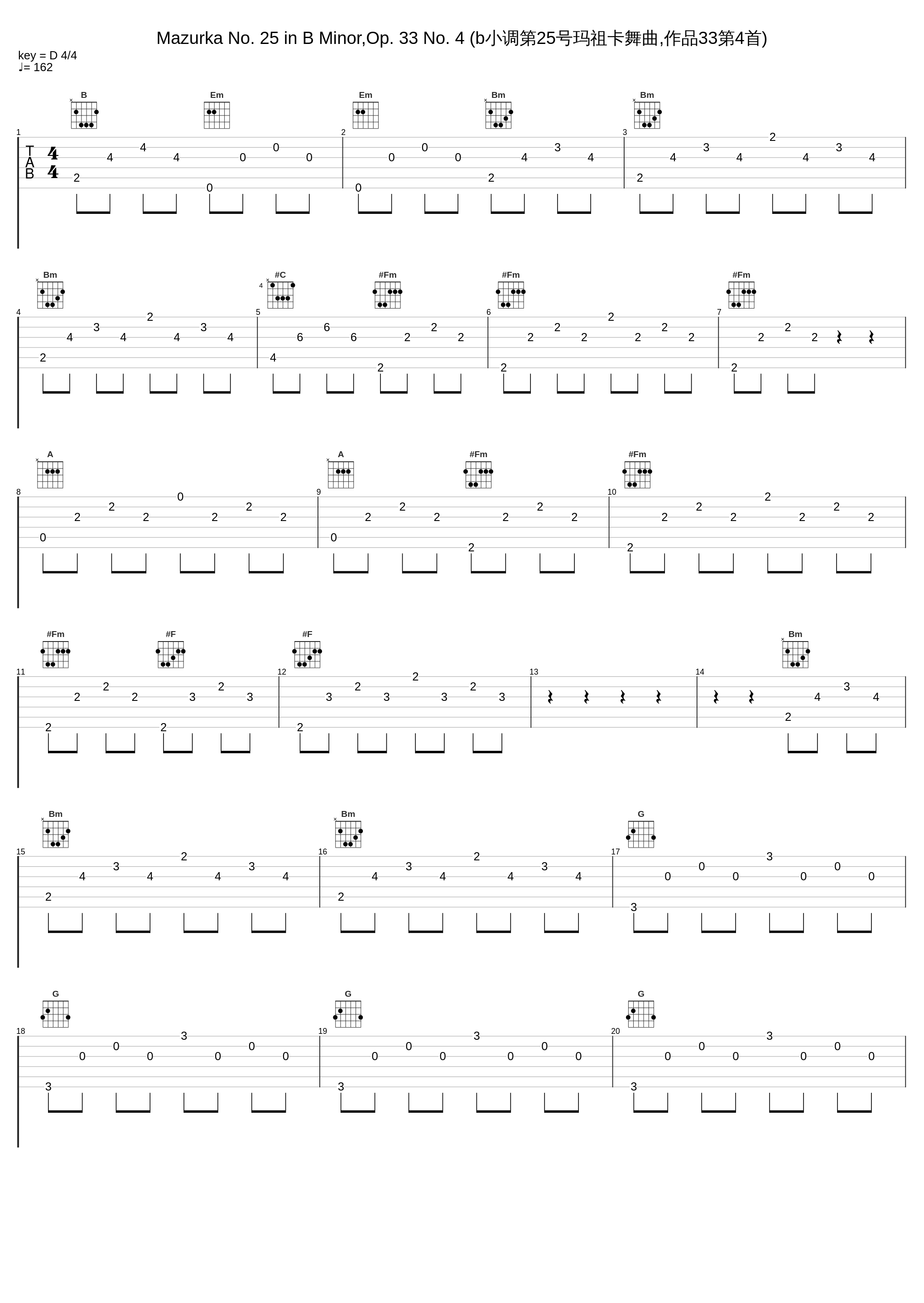 Mazurka No. 25 in B Minor,Op. 33 No. 4 (b小调第25号玛祖卡舞曲,作品33第4首)_李云迪_1