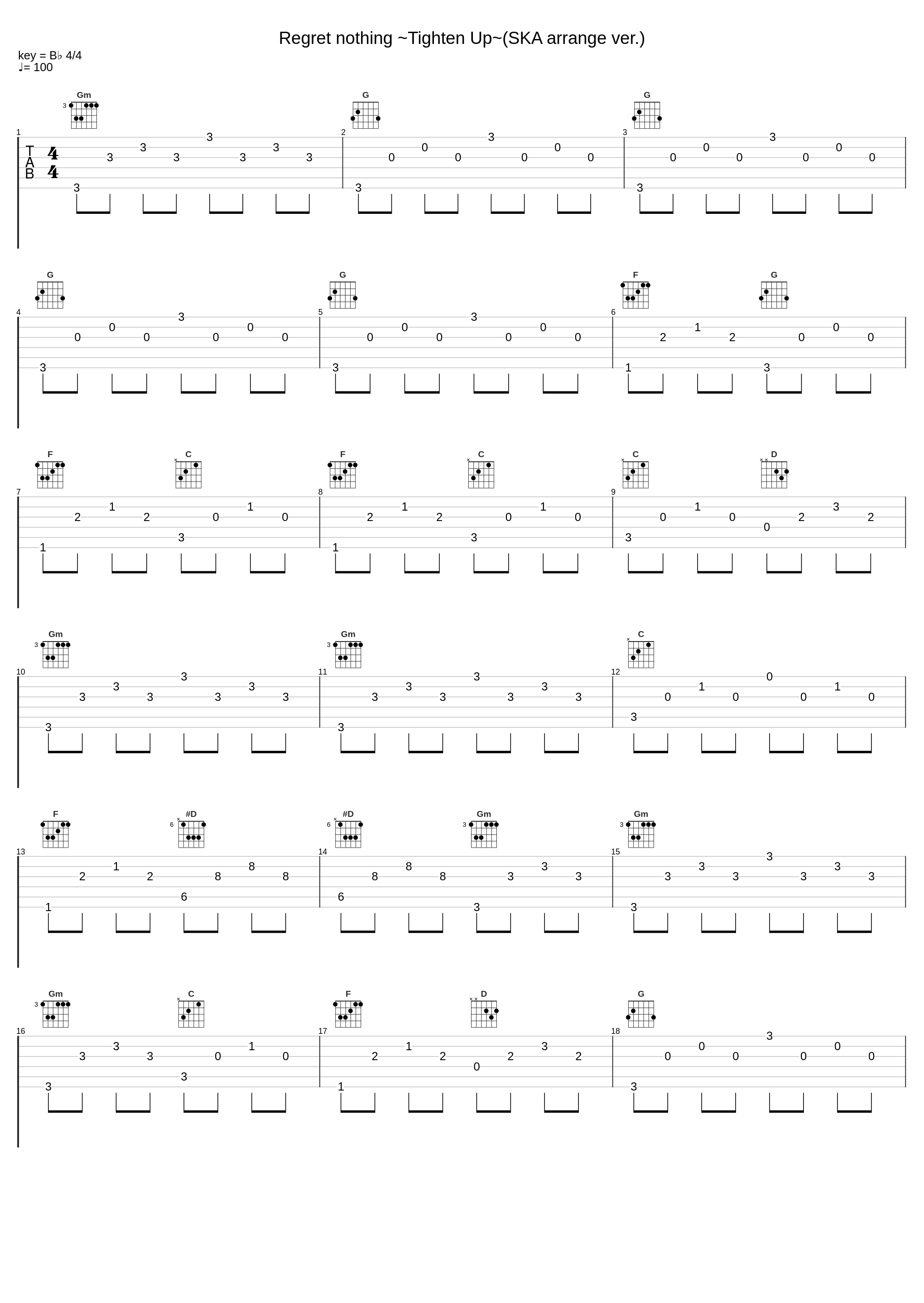Regret nothing ~Tighten Up~(SKA arrange ver.)_串田晃_1