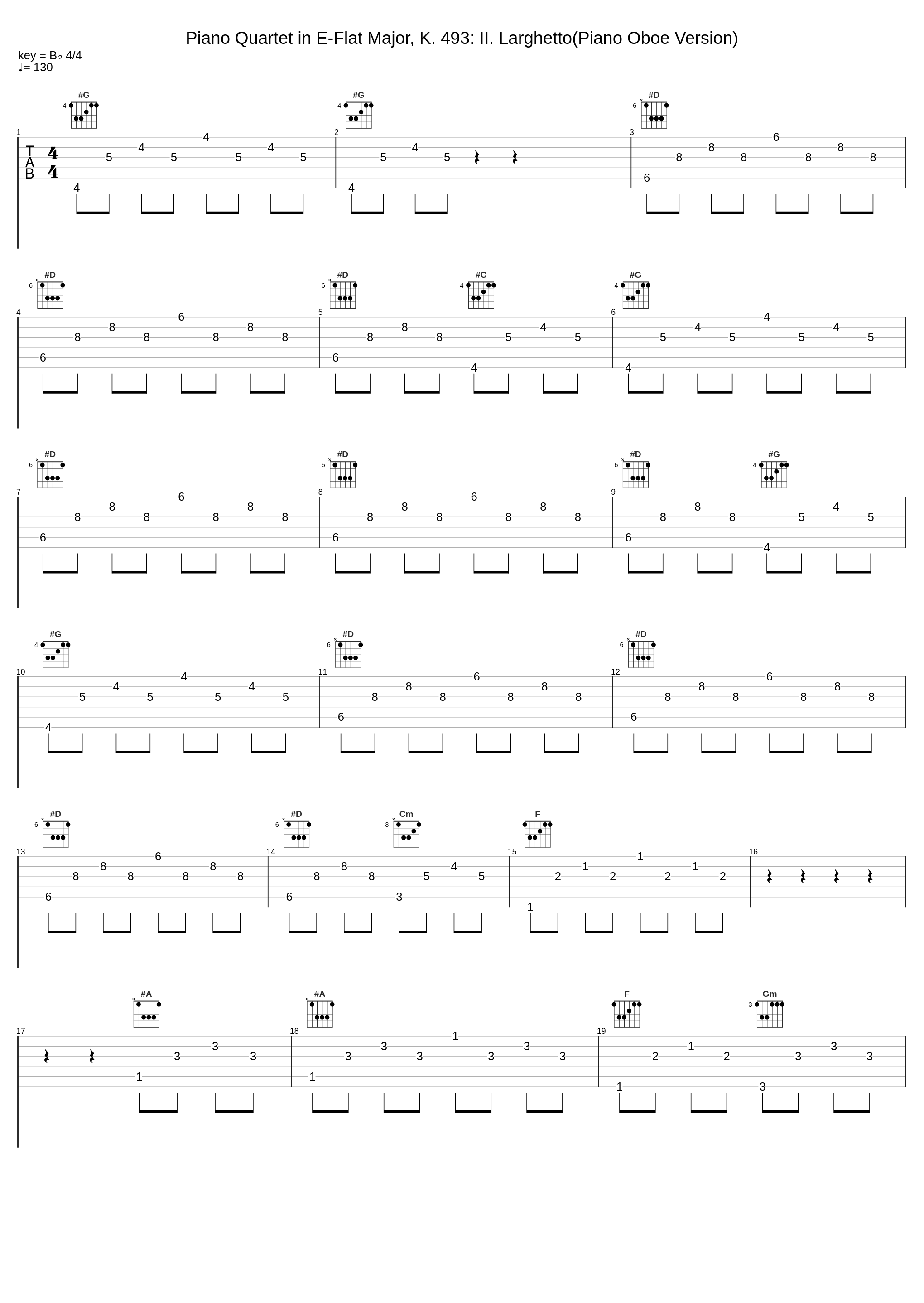 Piano Quartet in E-Flat Major, K. 493: II. Larghetto(Piano Oboe Version)_Past Future Academy_1