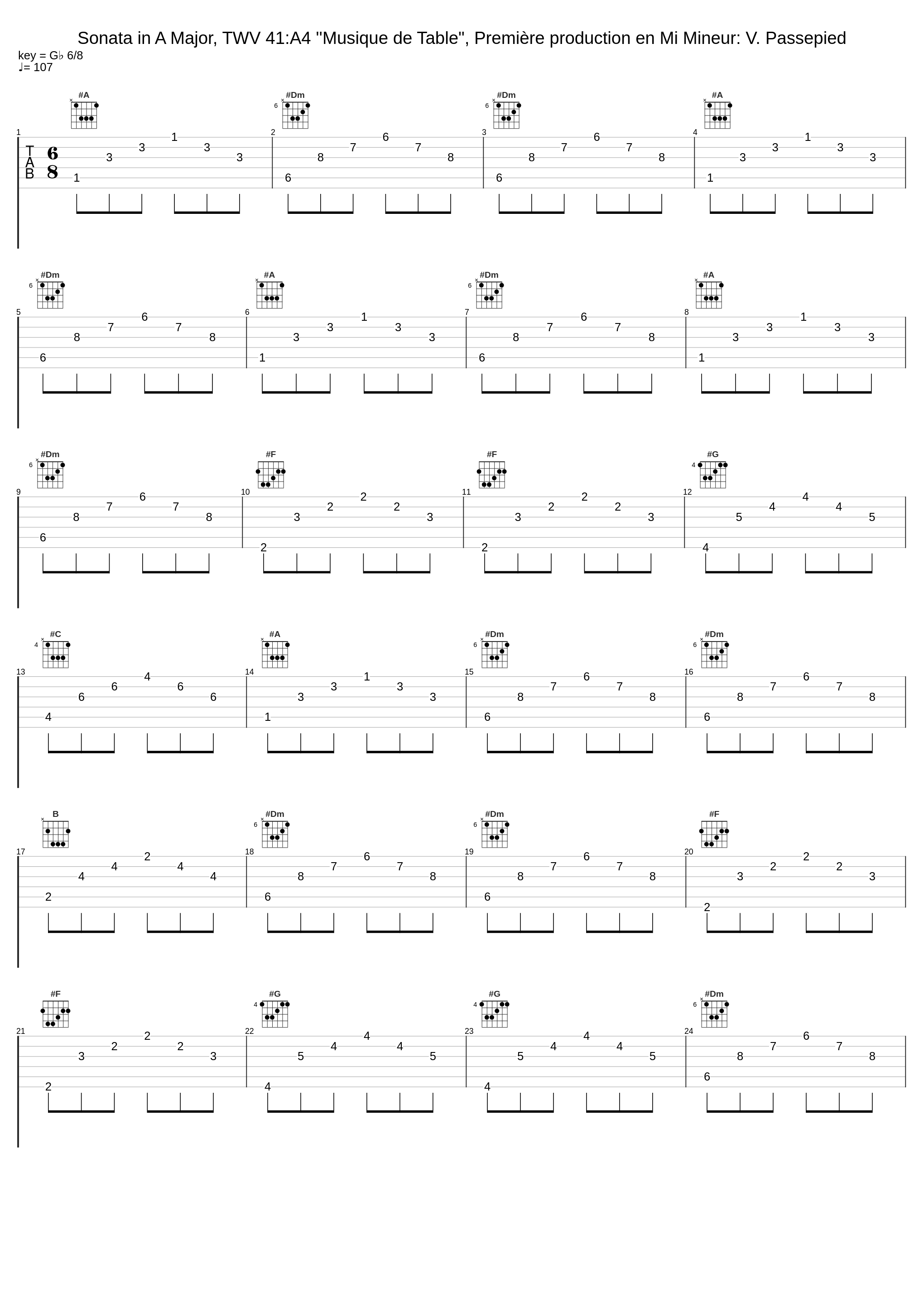 Sonata in A Major, TWV 41:A4 ''Musique de Table", Première production en Mi Mineur: V. Passepied_Stradivaria,Georg Philipp Telemann_1