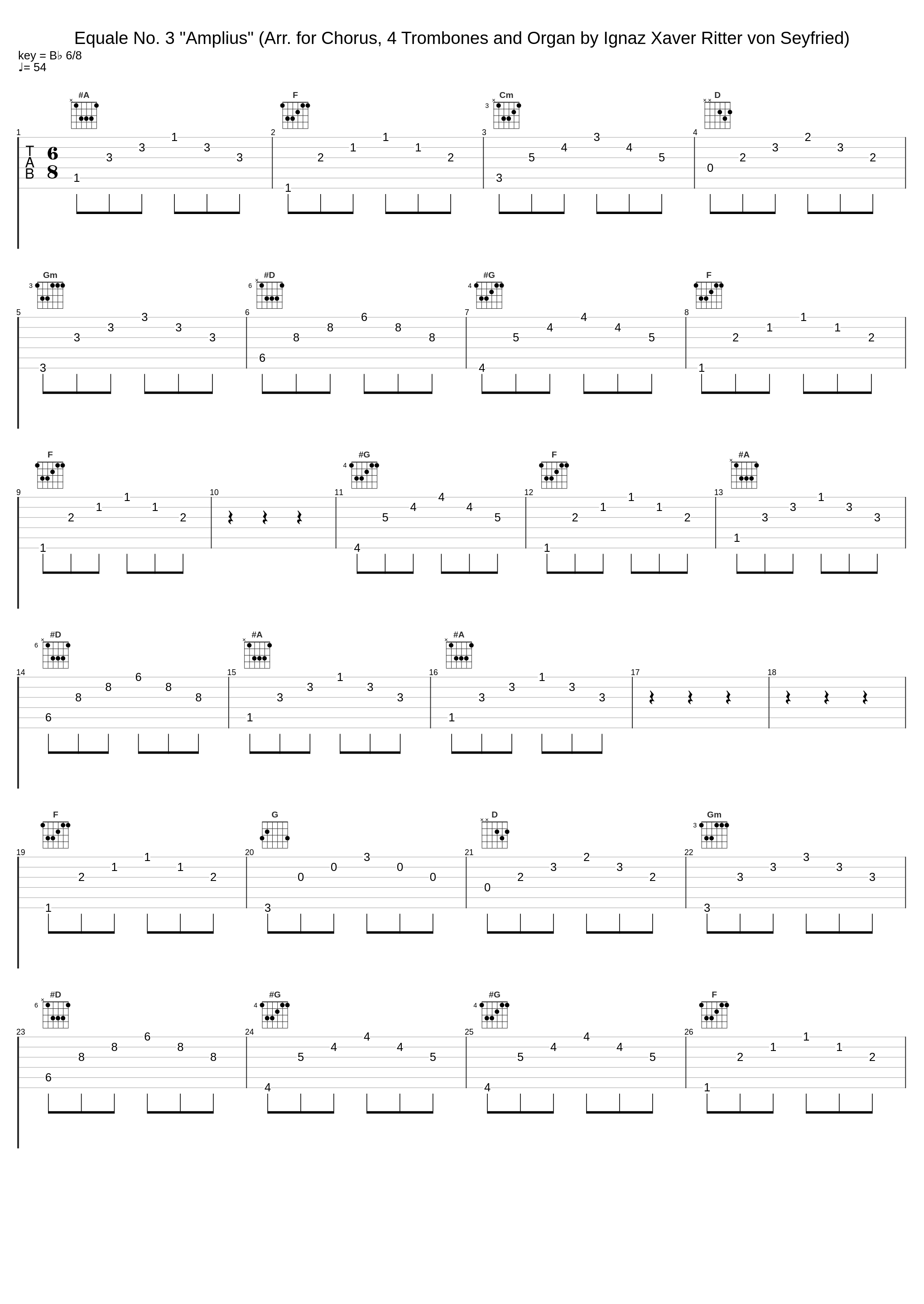 Equale No. 3 "Amplius" (Arr. for Chorus, 4 Trombones and Organ by Ignaz Xaver Ritter von Seyfried)_InAlto,Lambert Colson,Ludwig van Beethoven,Anonymous_1