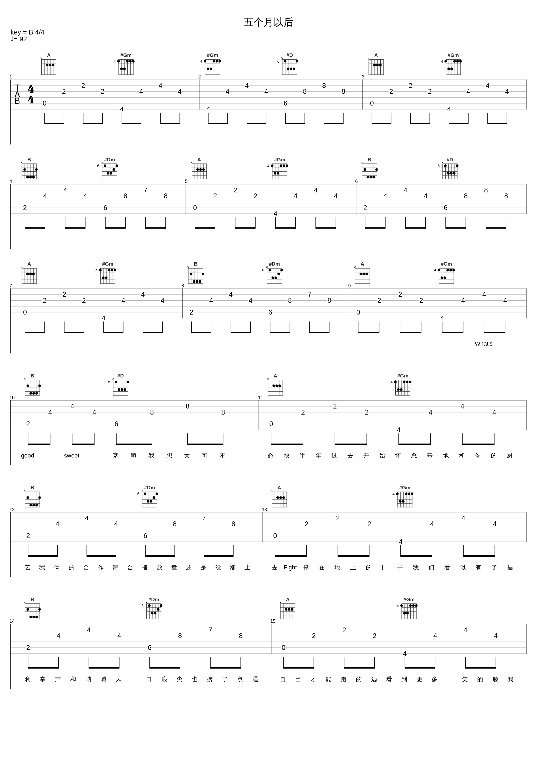 五个月以后_TangoZ,斯威特Sweet_1