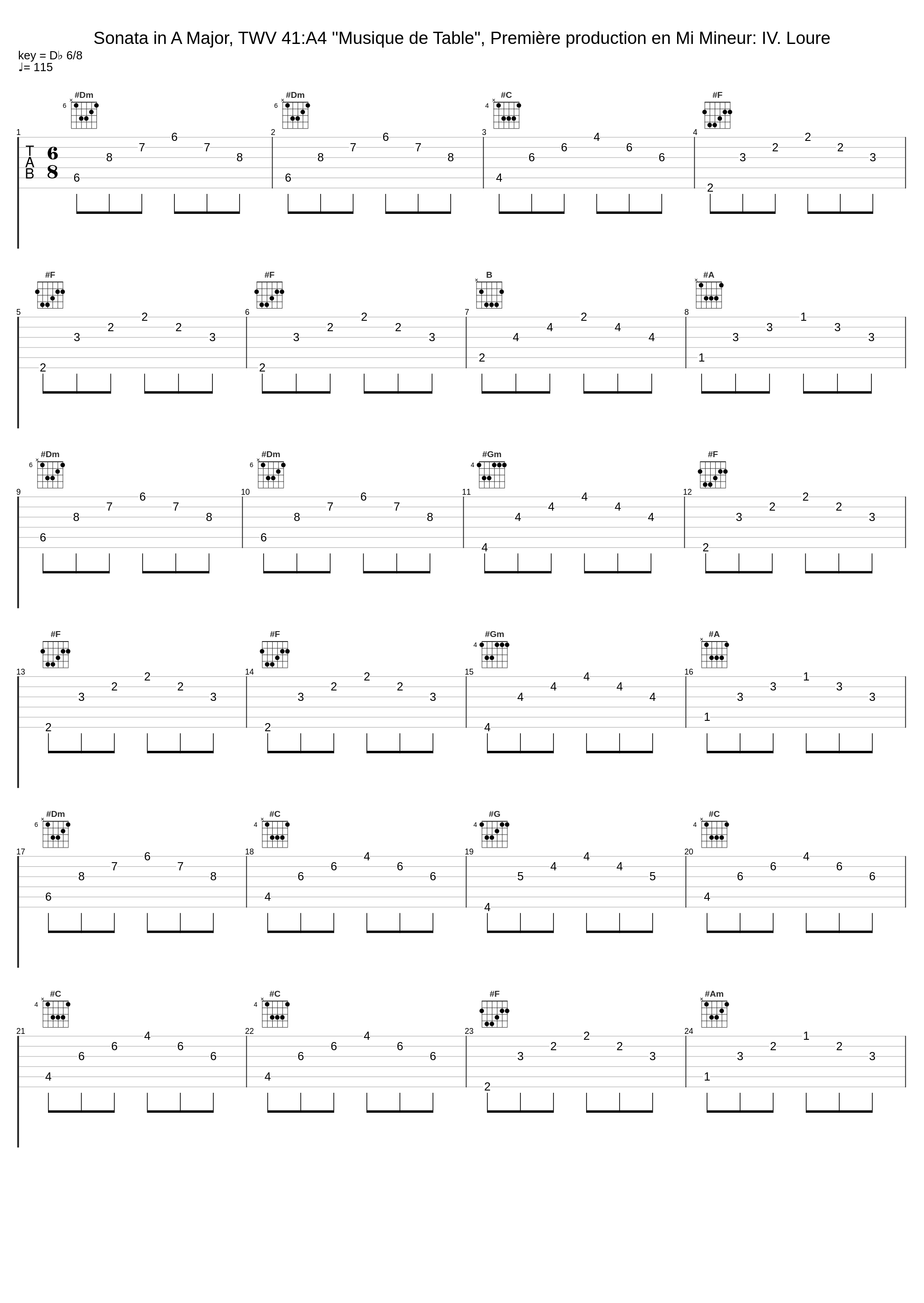 Sonata in A Major, TWV 41:A4 ''Musique de Table", Première production en Mi Mineur: IV. Loure_Stradivaria,Georg Philipp Telemann_1