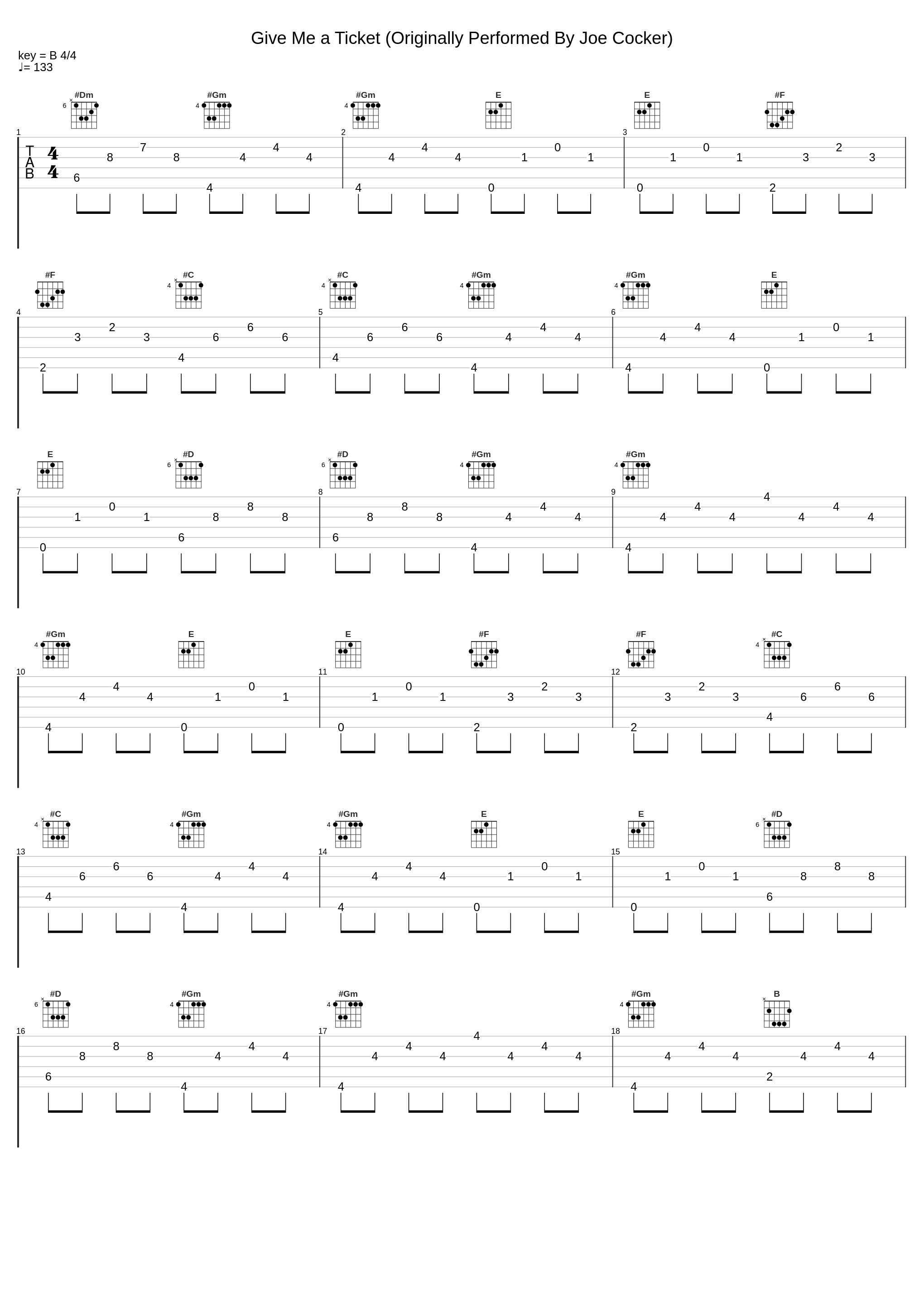 Give Me a Ticket (Originally Performed By Joe Cocker)_Nice Vibe,D.R,Joe Cocker_1