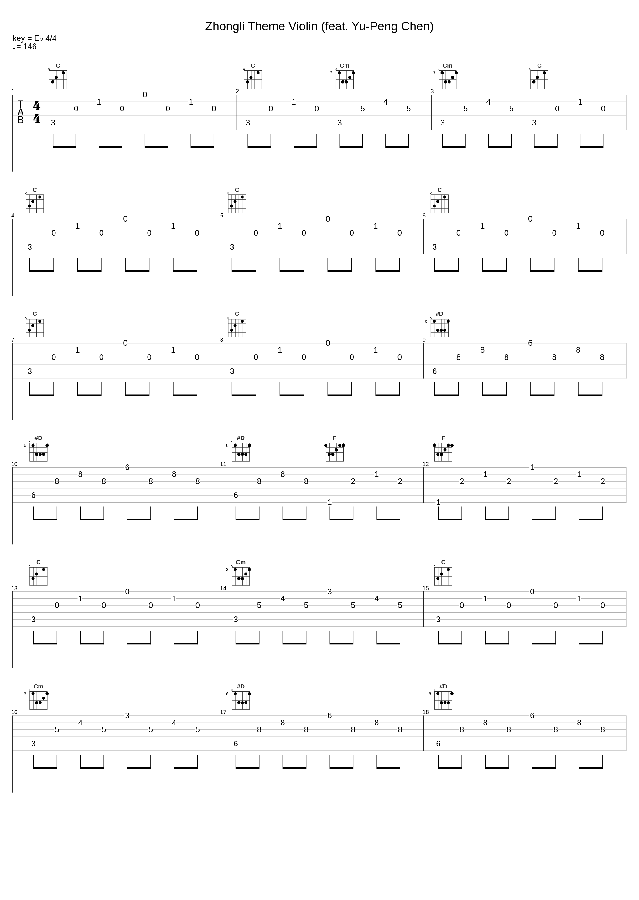 Zhongli Theme Violin (feat. Yu-Peng Chen)_Jagan,Yu-peng Chen_1