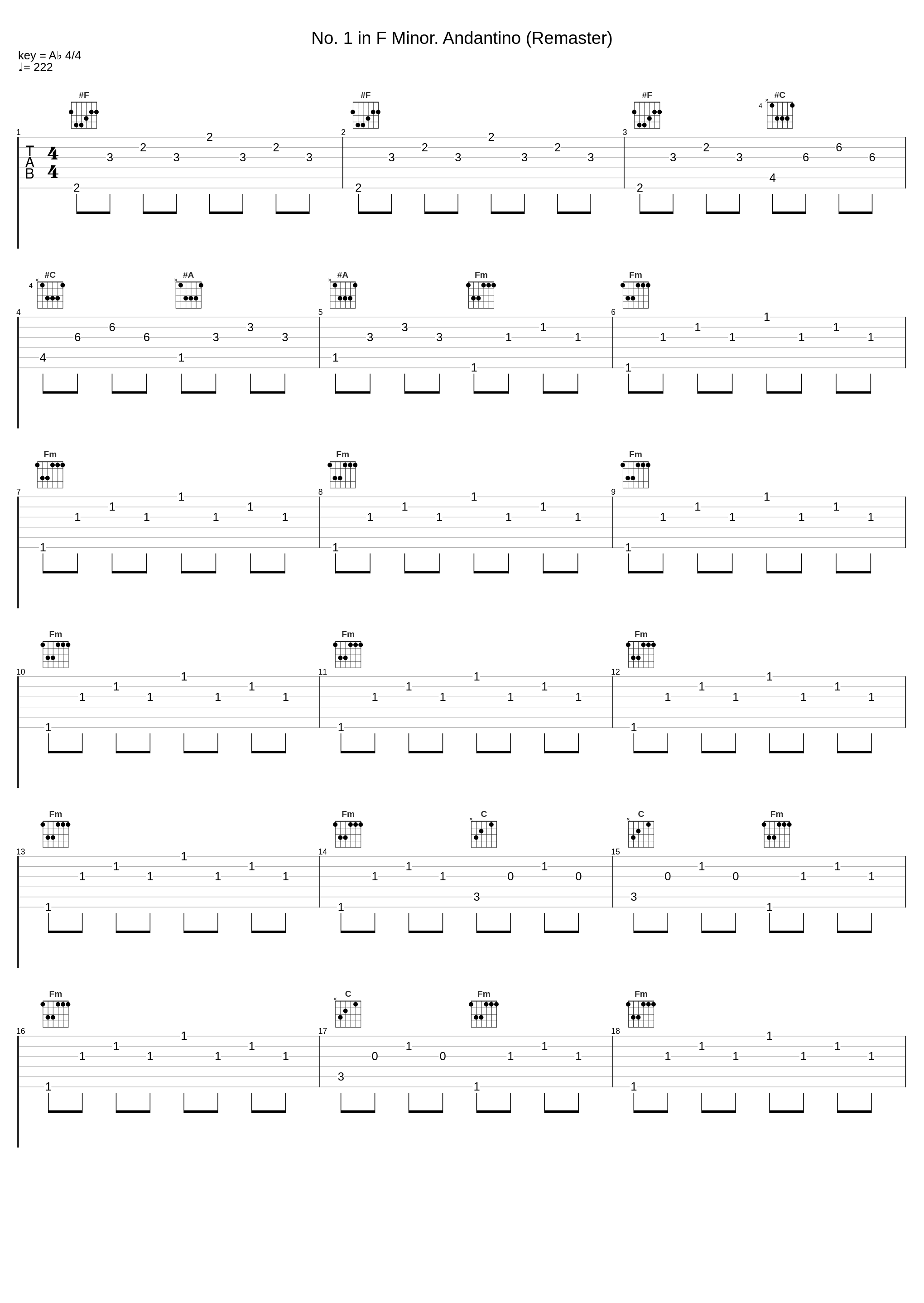 No. 1 in F Minor. Andantino (Remaster)_傅聪,Frédéric Chopin_1