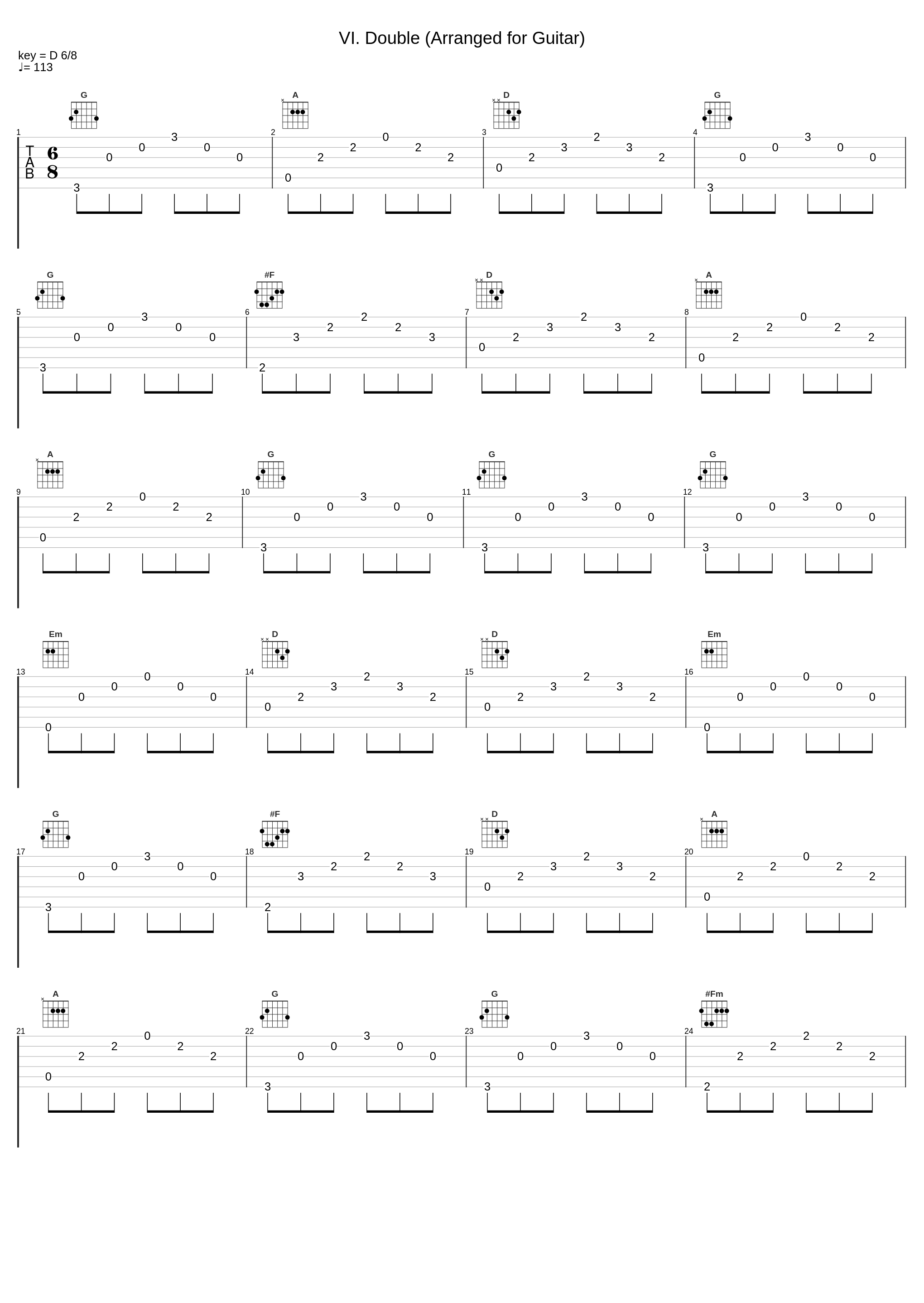 VI. Double (Arranged for Guitar)_Frank Bungarten_1