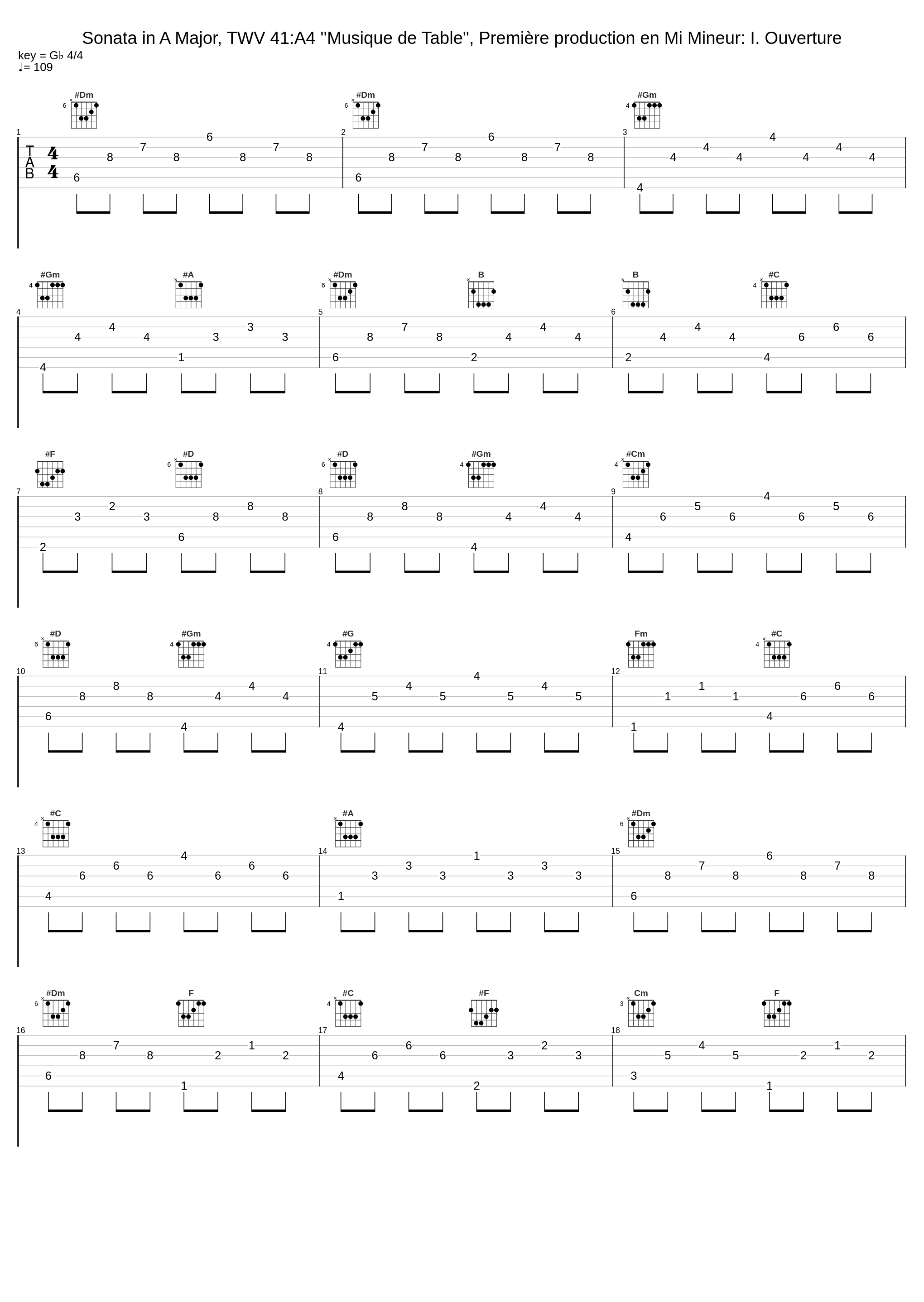 Sonata in A Major, TWV 41:A4 ''Musique de Table", Première production en Mi Mineur: I. Ouverture_Stradivaria,Georg Philipp Telemann_1