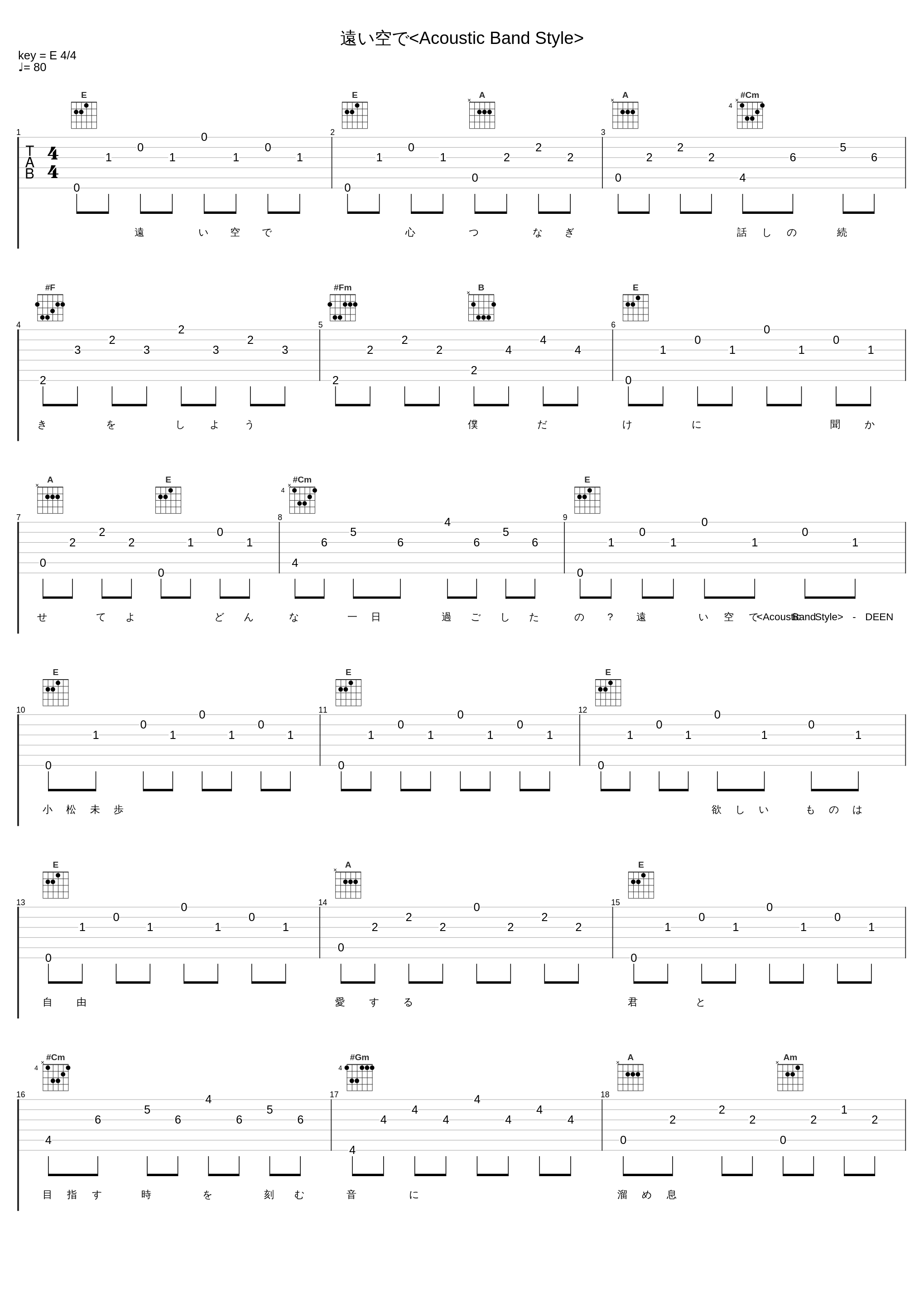 遠い空で<Acoustic Band Style>_DEEN_1