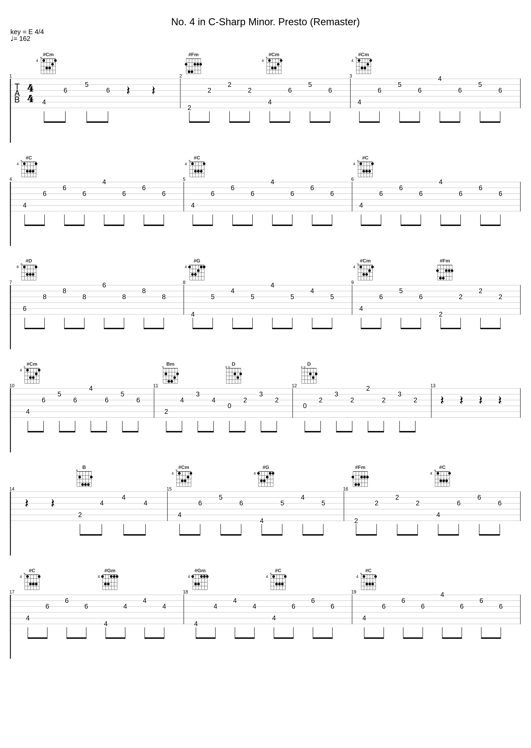 No. 4 in C-Sharp Minor. Presto (Remaster)_傅聪,Frédéric Chopin_1