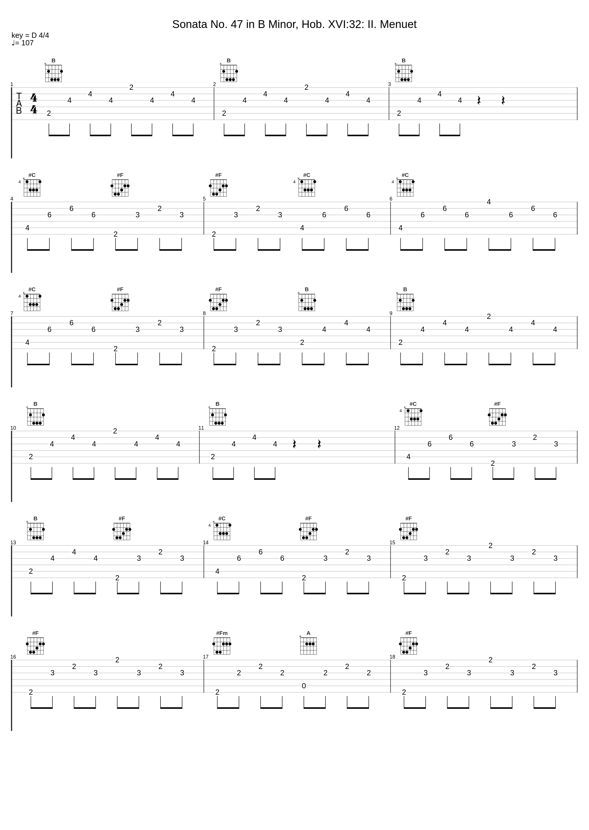 Sonata No. 47 in B Minor, Hob. XVI:32: II. Menuet_傅聪_1