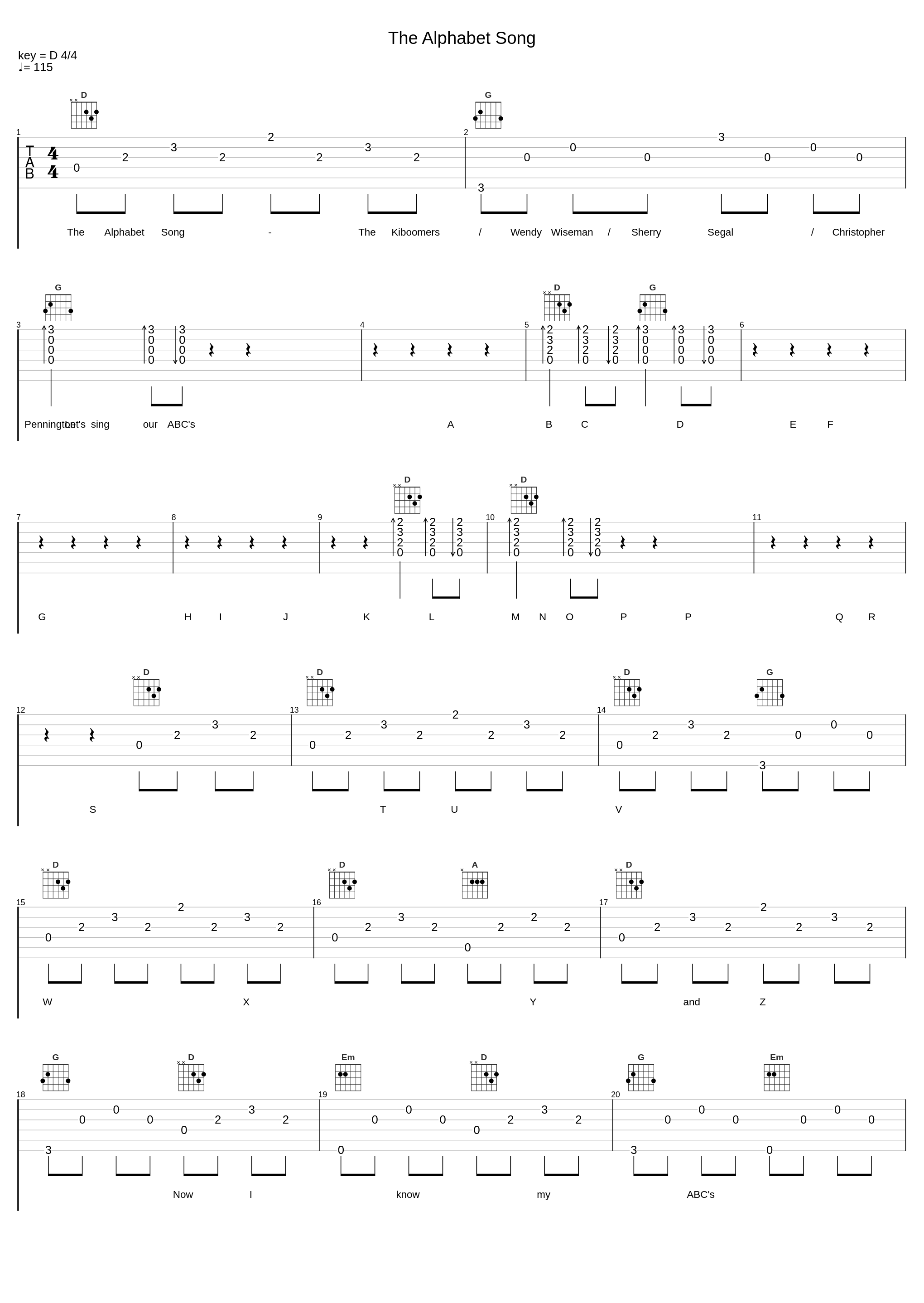 The Alphabet Song_The Kiboomers,Wendy Wiseman,Sherry Segal,Christopher Pennington_1