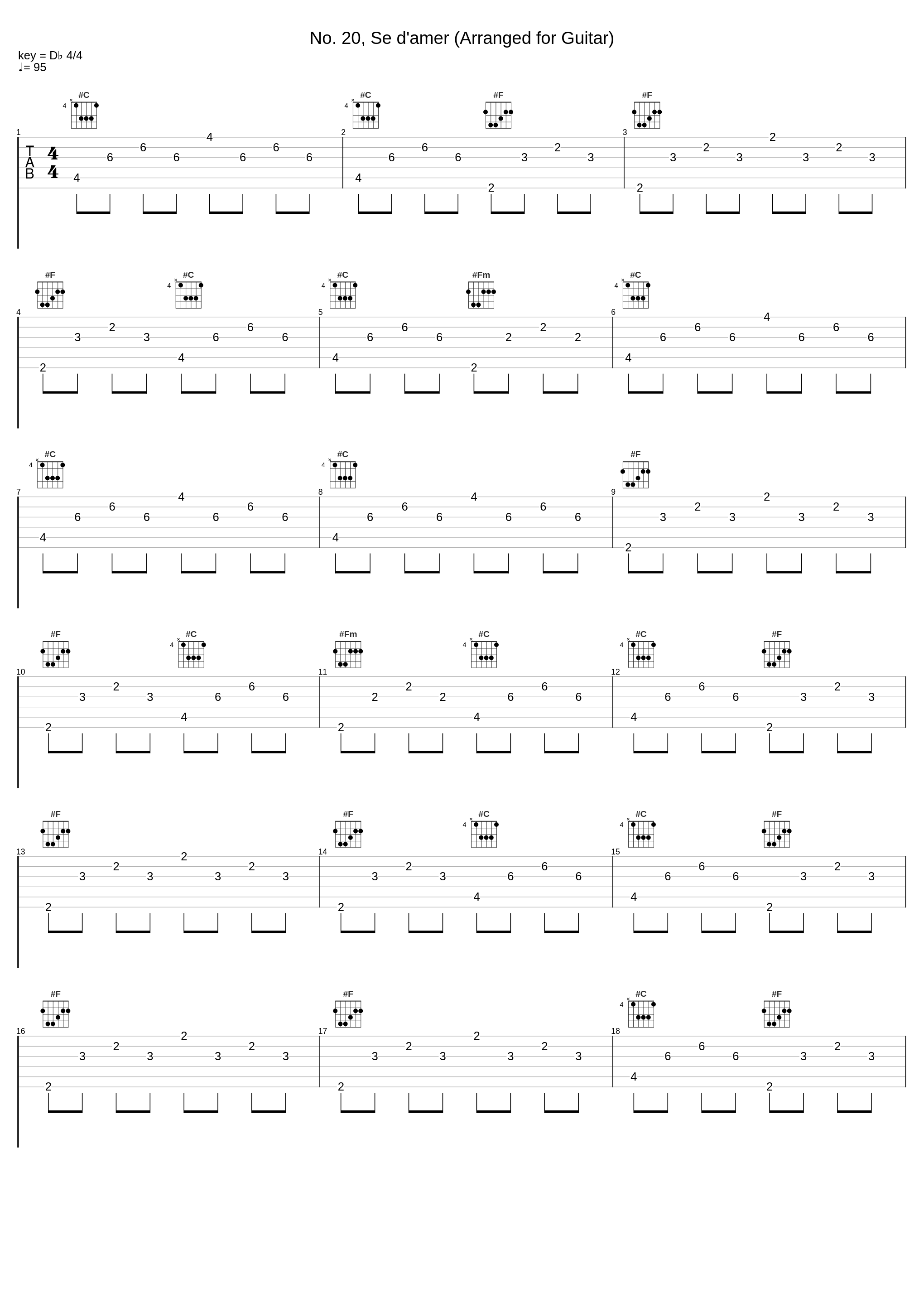 No. 20, Se d'amer (Arranged for Guitar)_Noël Akchoté_1