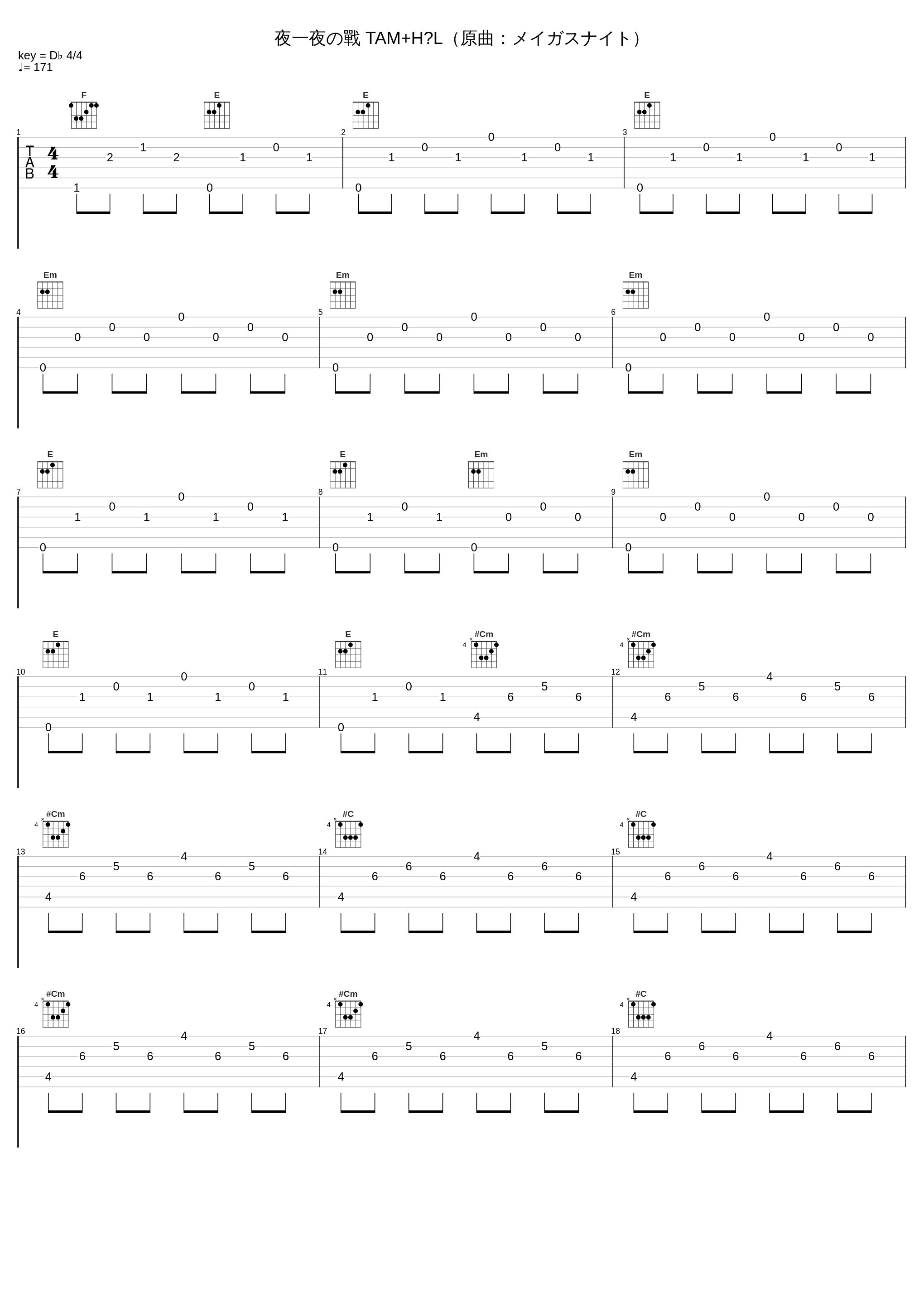夜一夜の戰 TAM+H∀L（原曲：メイガスナイト）_TAMUSIC_1