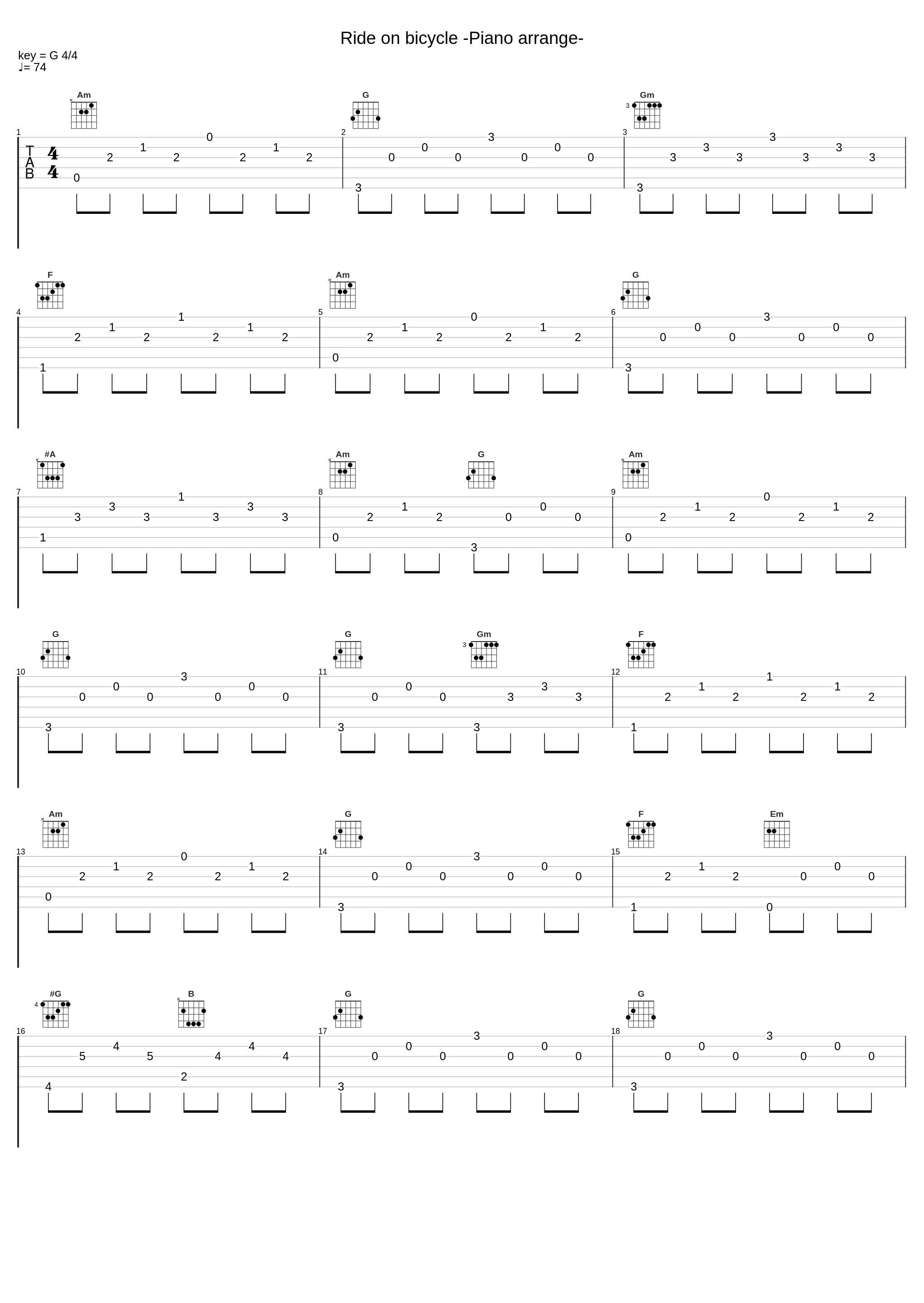 Ride on bicycle -Piano arrange-_阿保刚_1