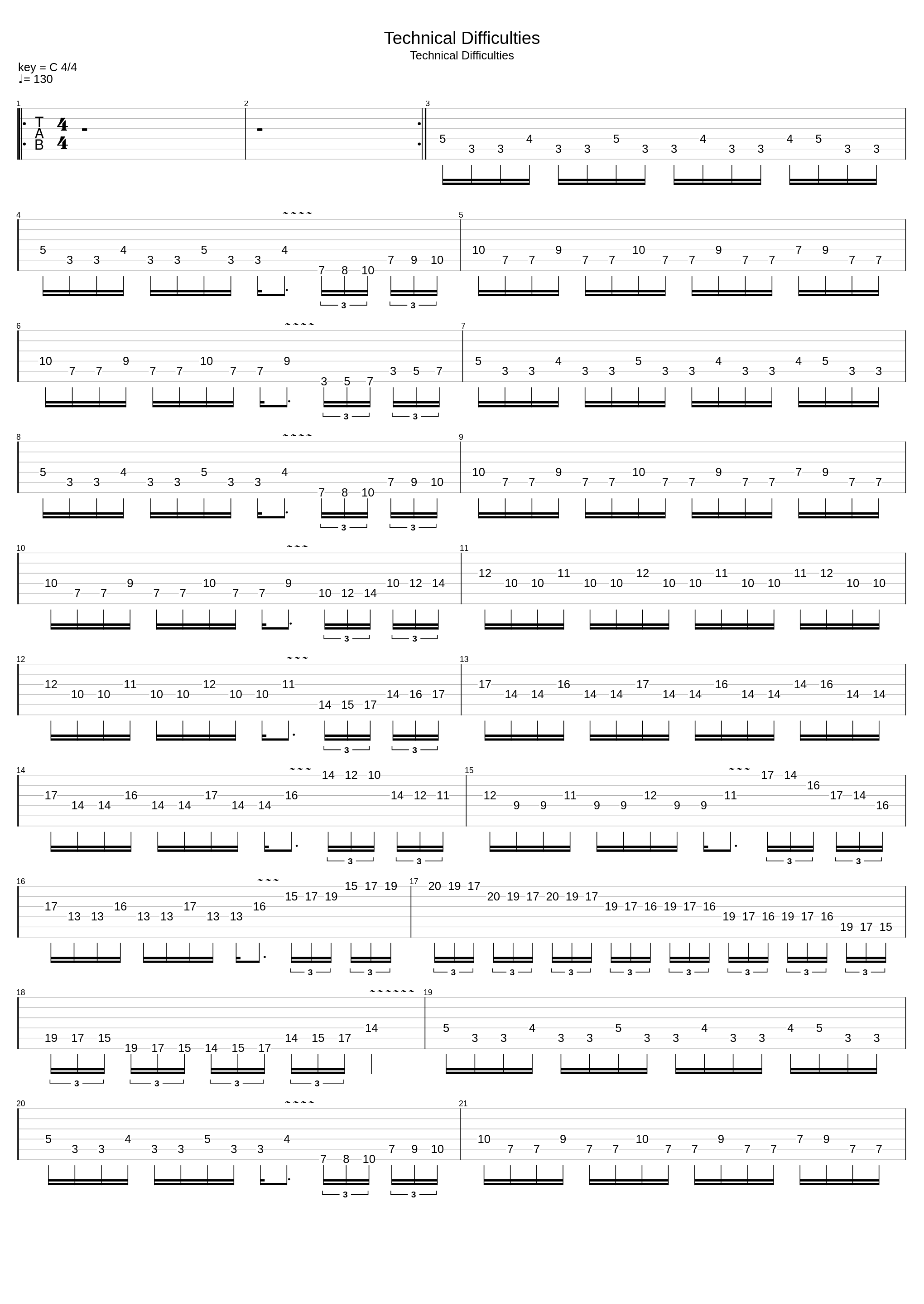 Technical Difficulties (Tapping Lick Bridge Add - Jamie Humpfrie Transcription)_Racer X (Paul Gilbert)_1