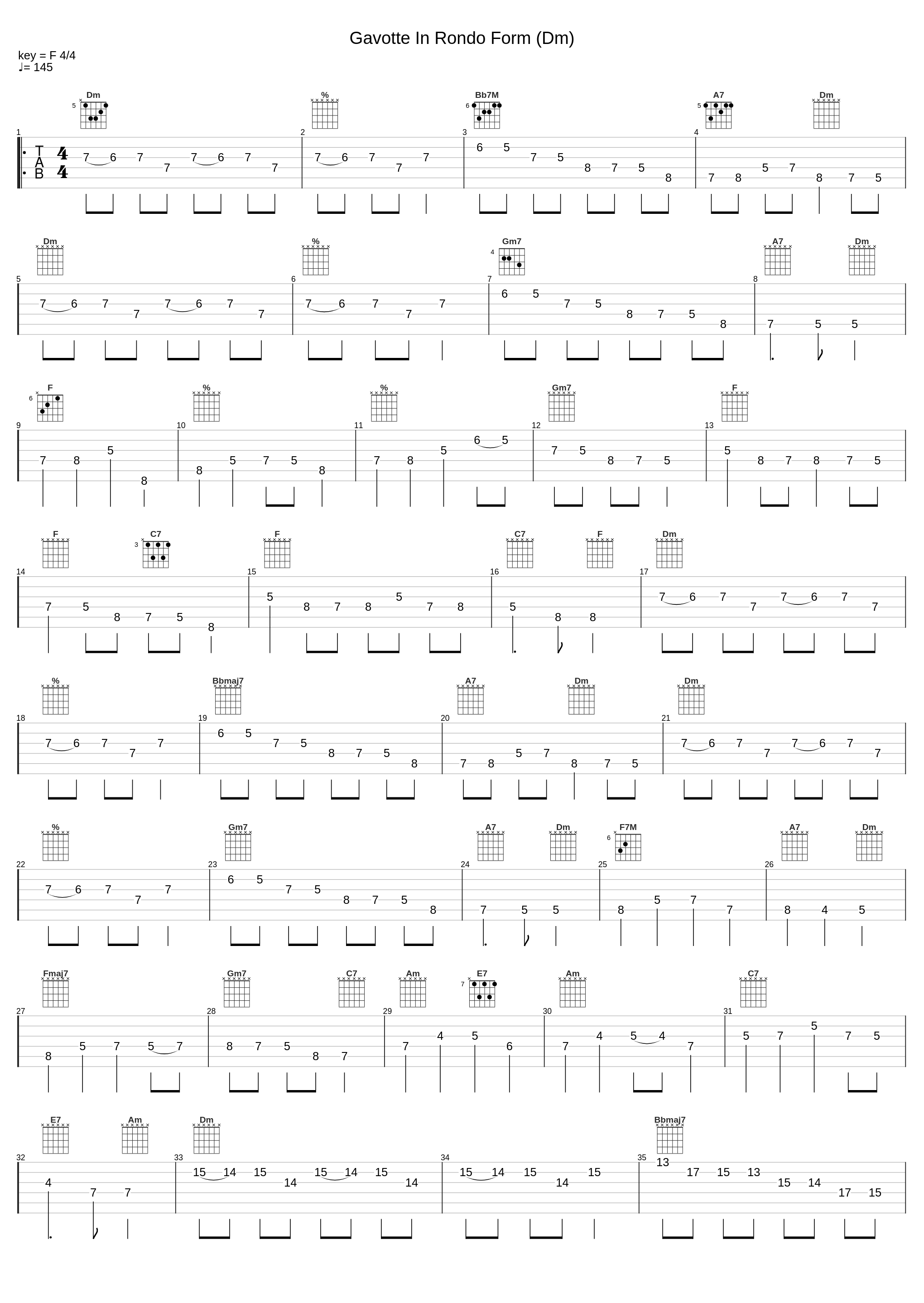 Gavotte in Rondo Form (Dm)_Can Güney (Gitar Dersleri)_1