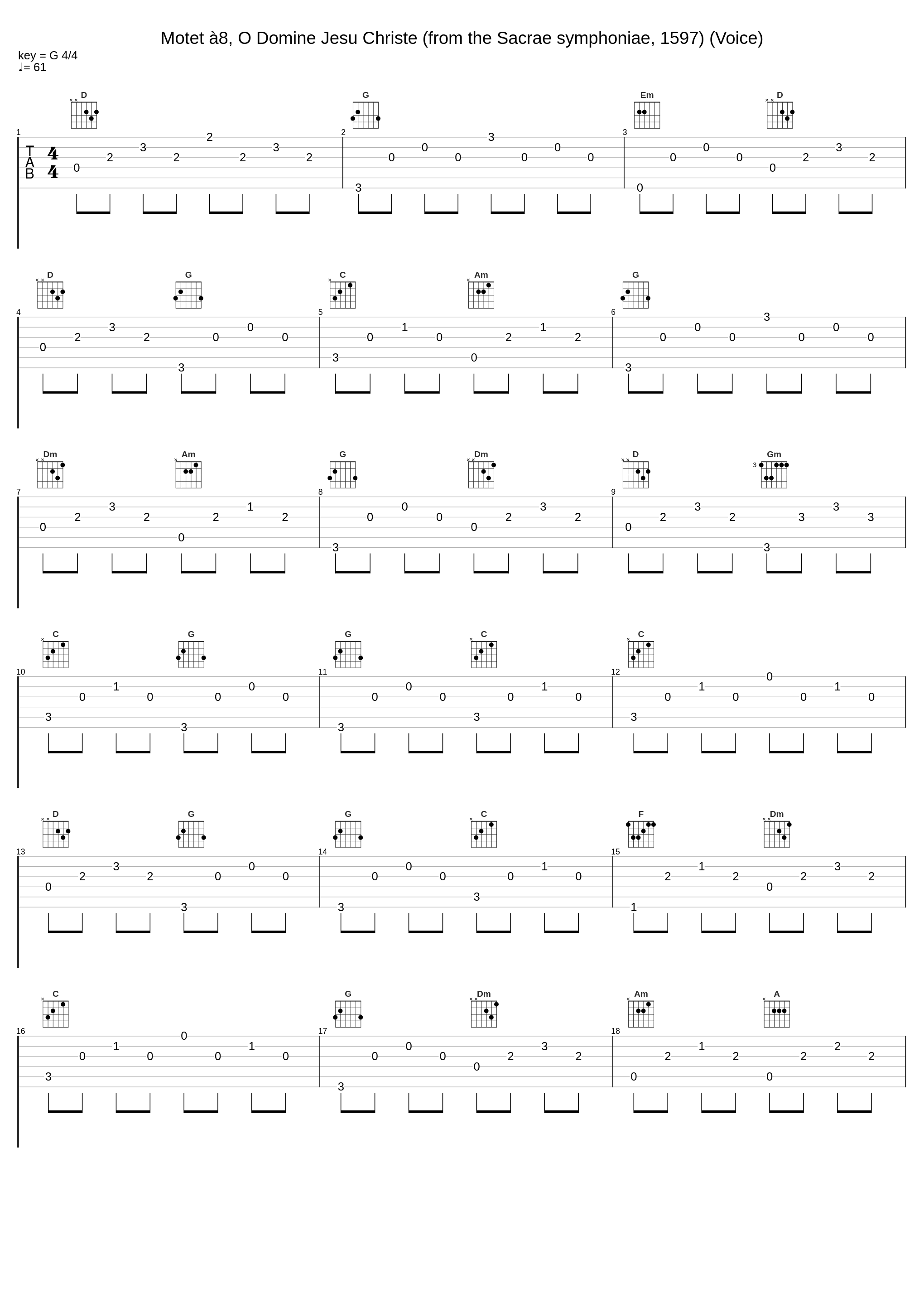 Motet à8, O Domine Jesu Christe (from the Sacrae symphoniae, 1597) (Voice)_Giovanni Gabrieli,Martin Neary_1