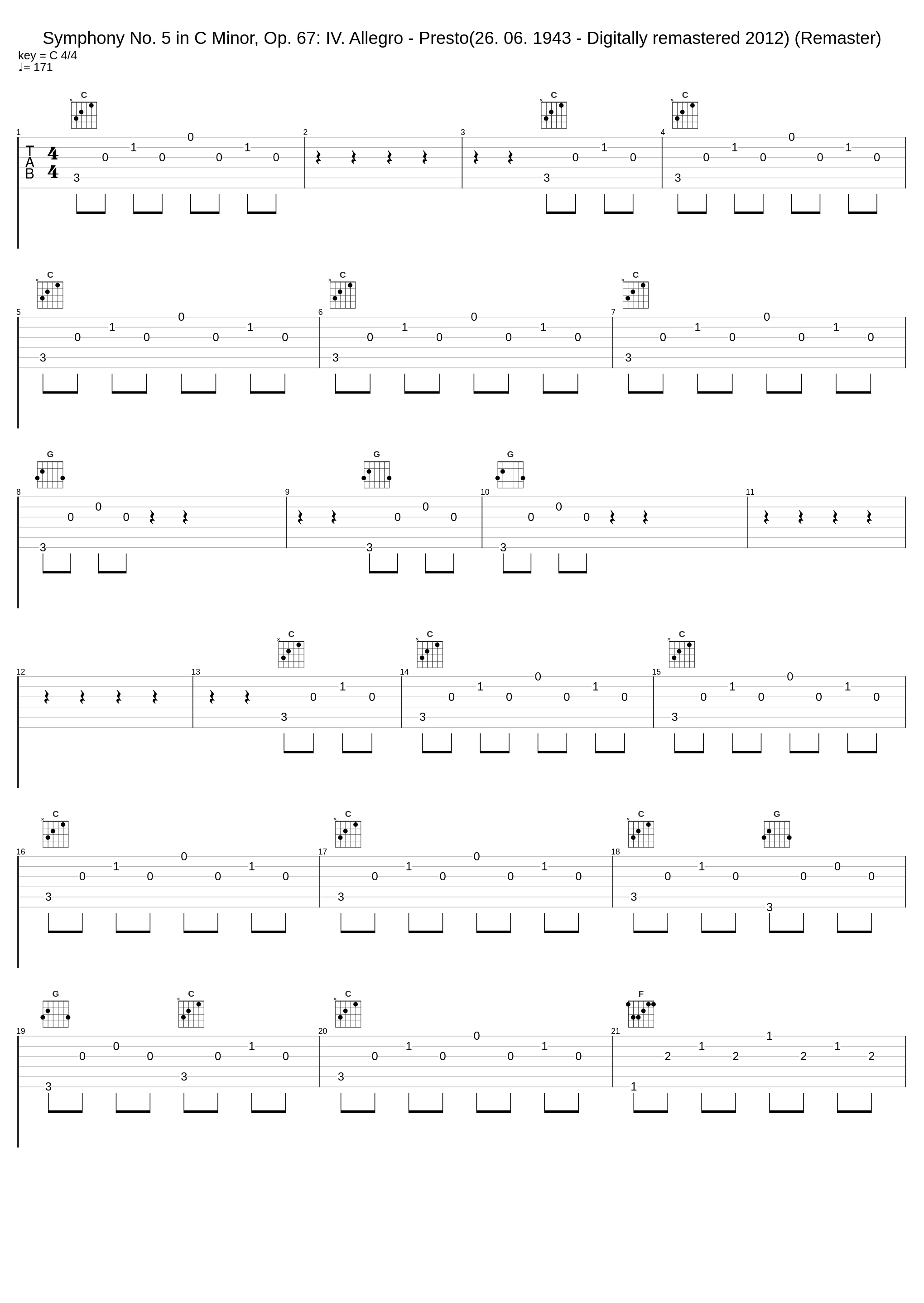 Symphony No. 5 in C Minor, Op. 67: IV. Allegro - Presto(26. 06. 1943 - Digitally remastered 2012) (Remaster)_Wilhelm Furtwängler,Berliner Philharmoniker_1