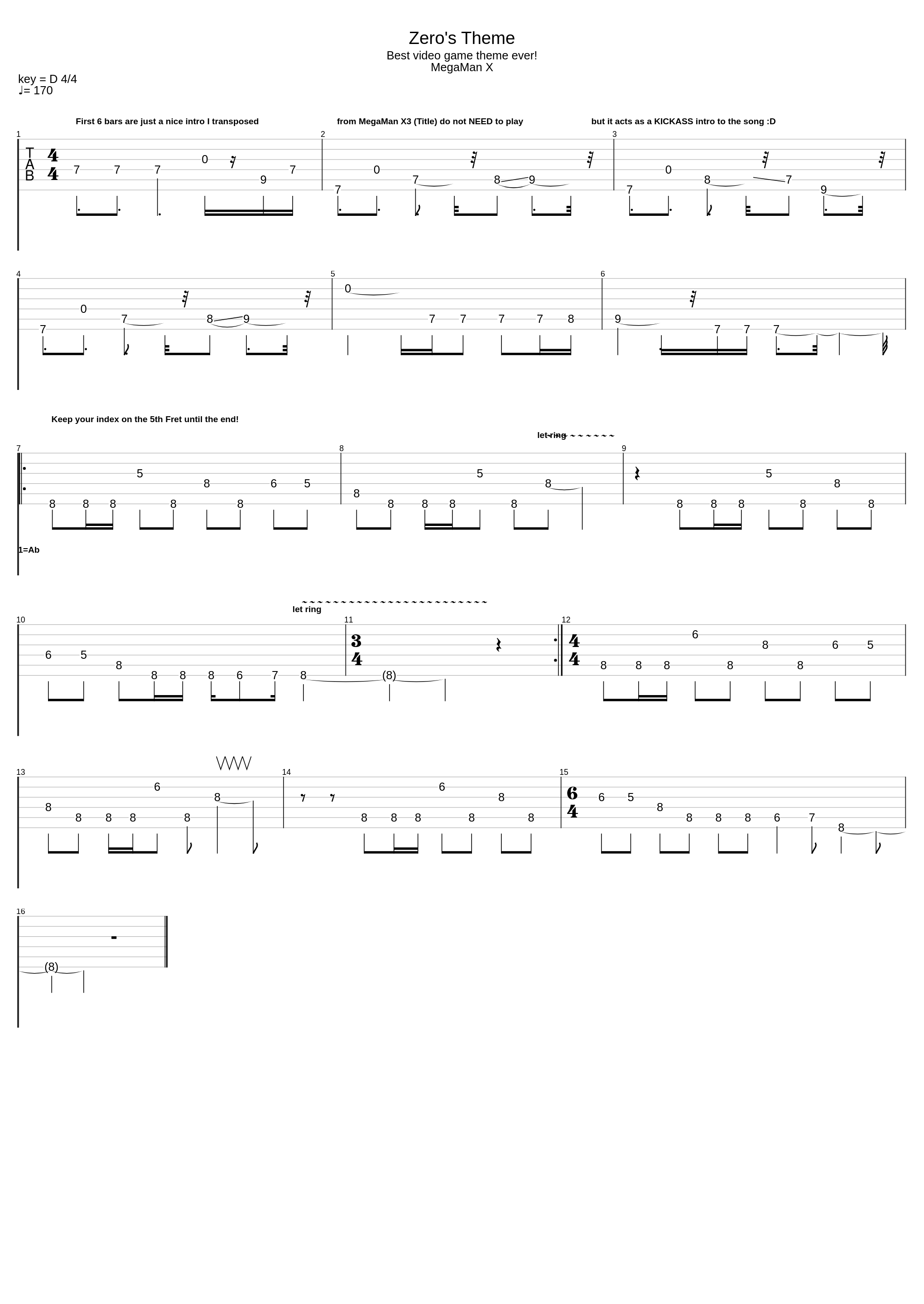 Zeros Theme_Megaman X_1