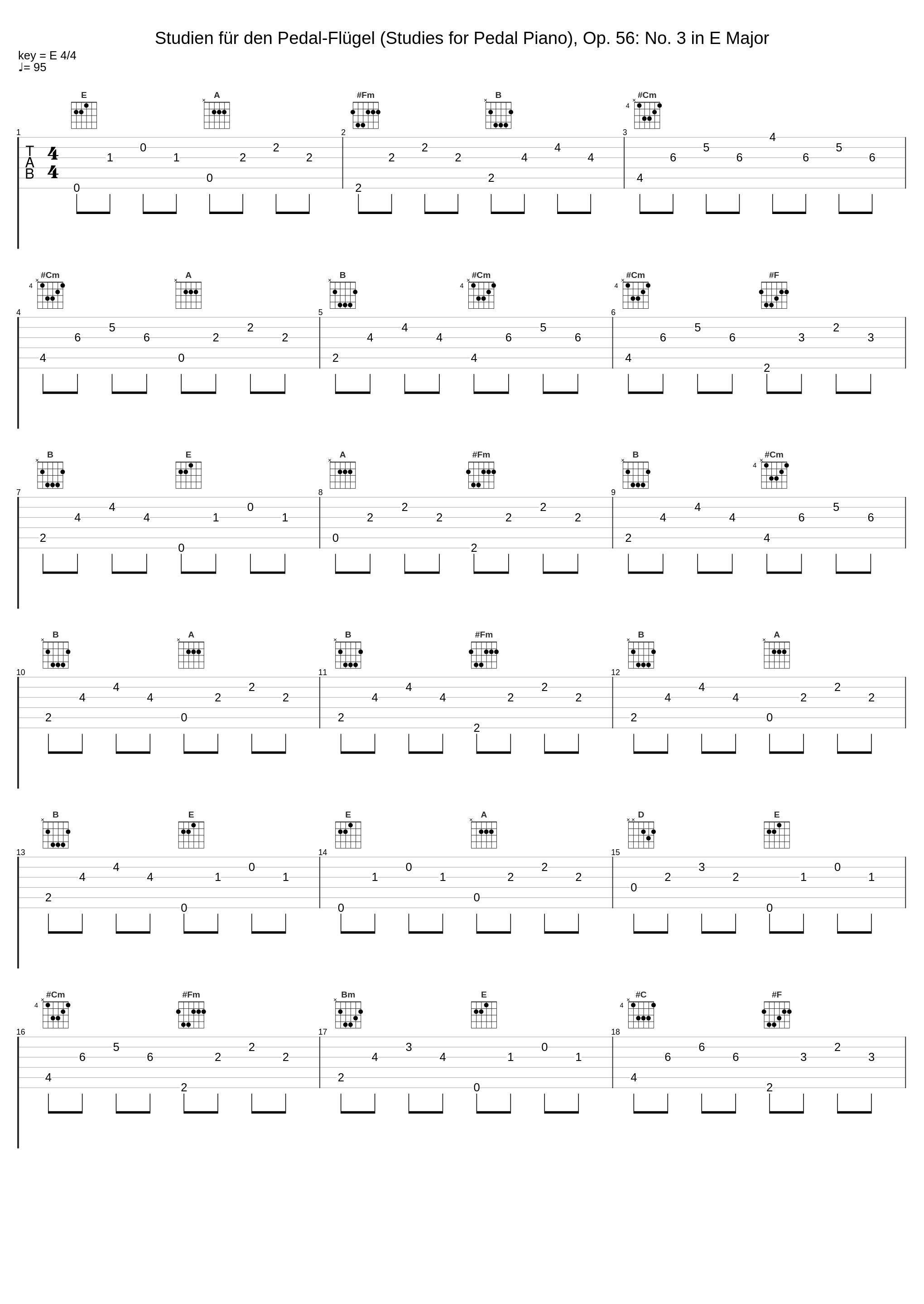 Studien für den Pedal-Flügel (Studies for Pedal Piano), Op. 56: No. 3 in E Major_Martin Schmeding_1