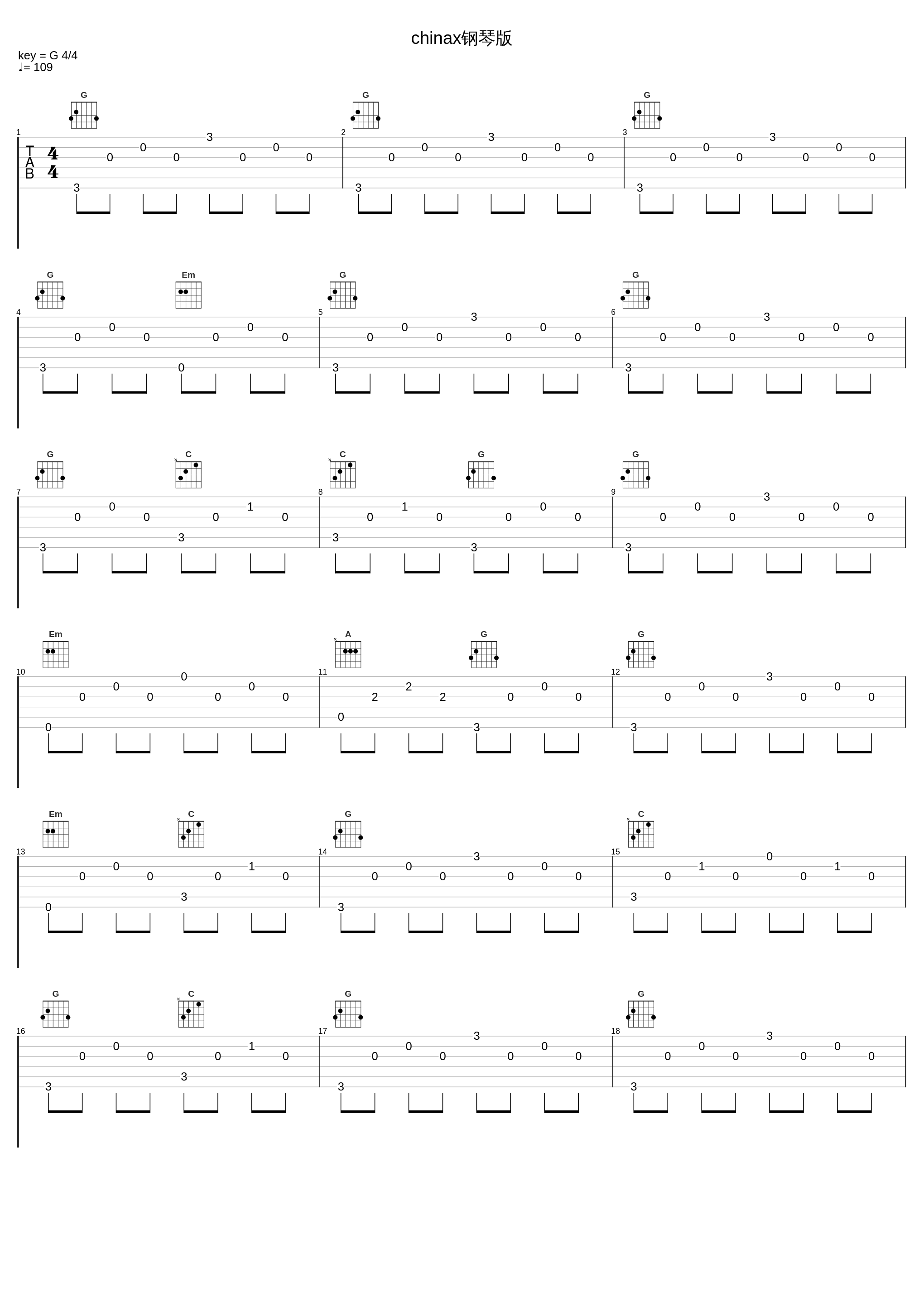 chinax钢琴版_VI,徐梦圆_1