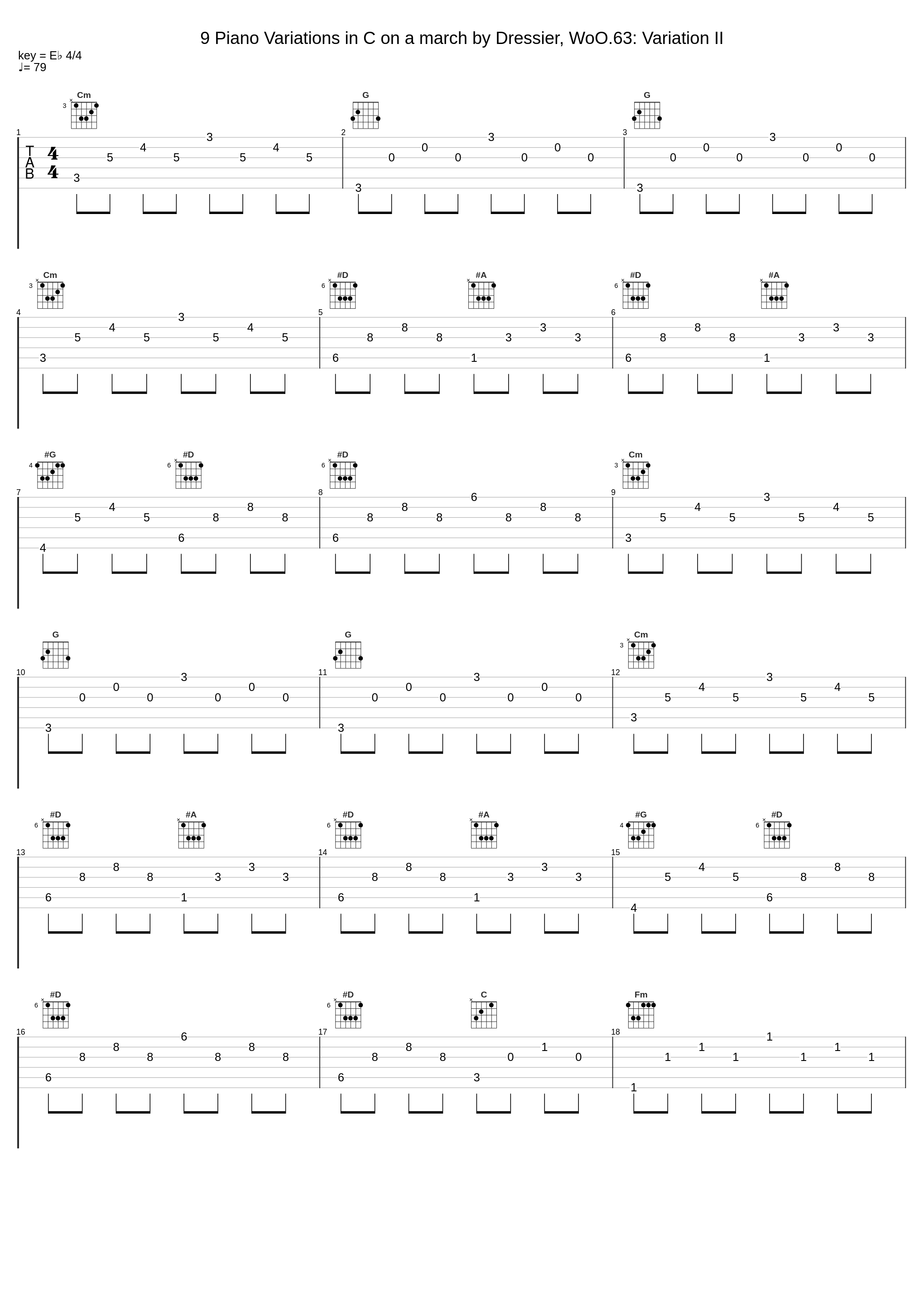 9 Piano Variations in C on a march by Dressier, WoO.63: Variation II_Ludwig van Beethoven,Buckminster Johnson_1