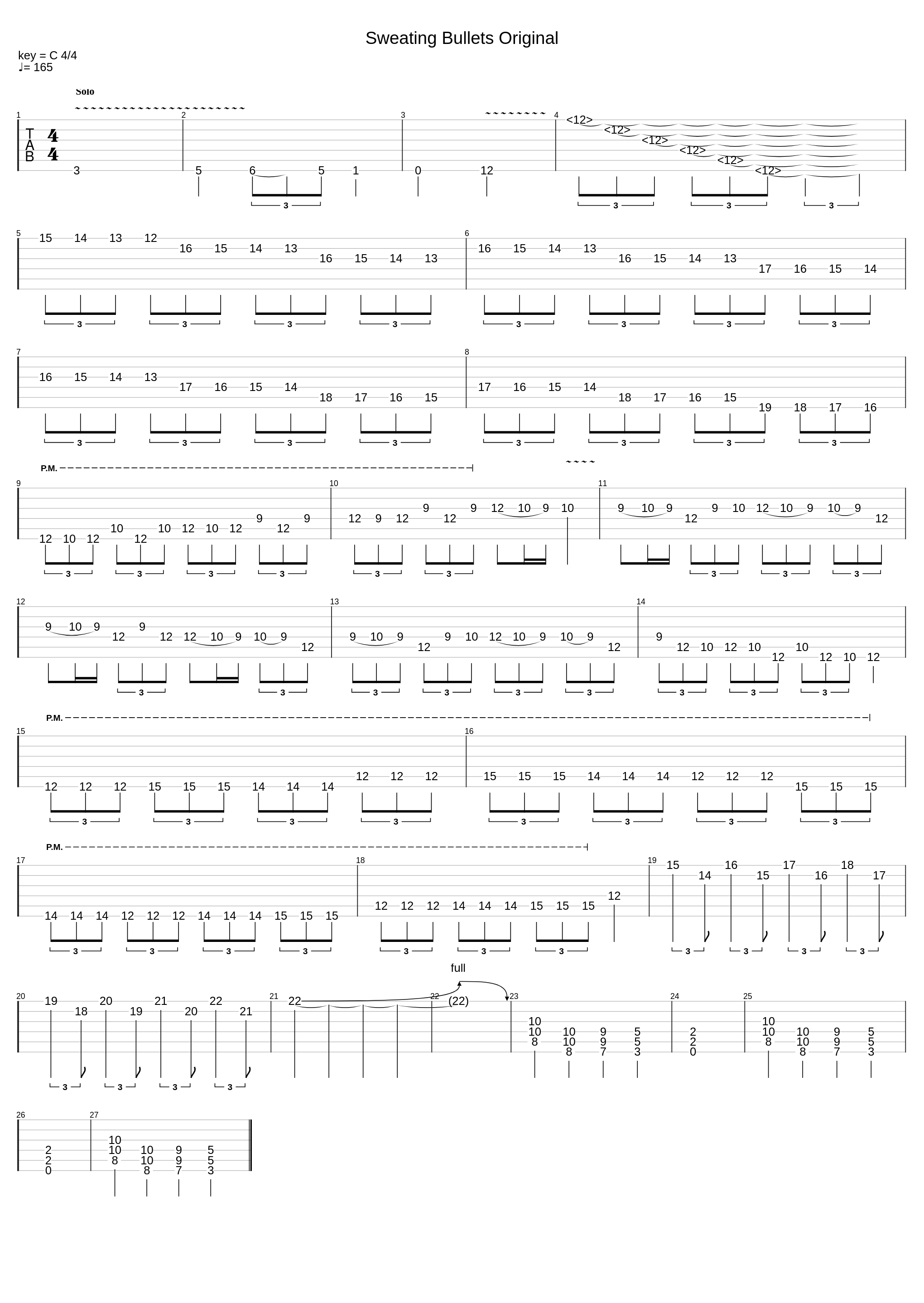 Sweating Bullets Original_Slow Solos_1