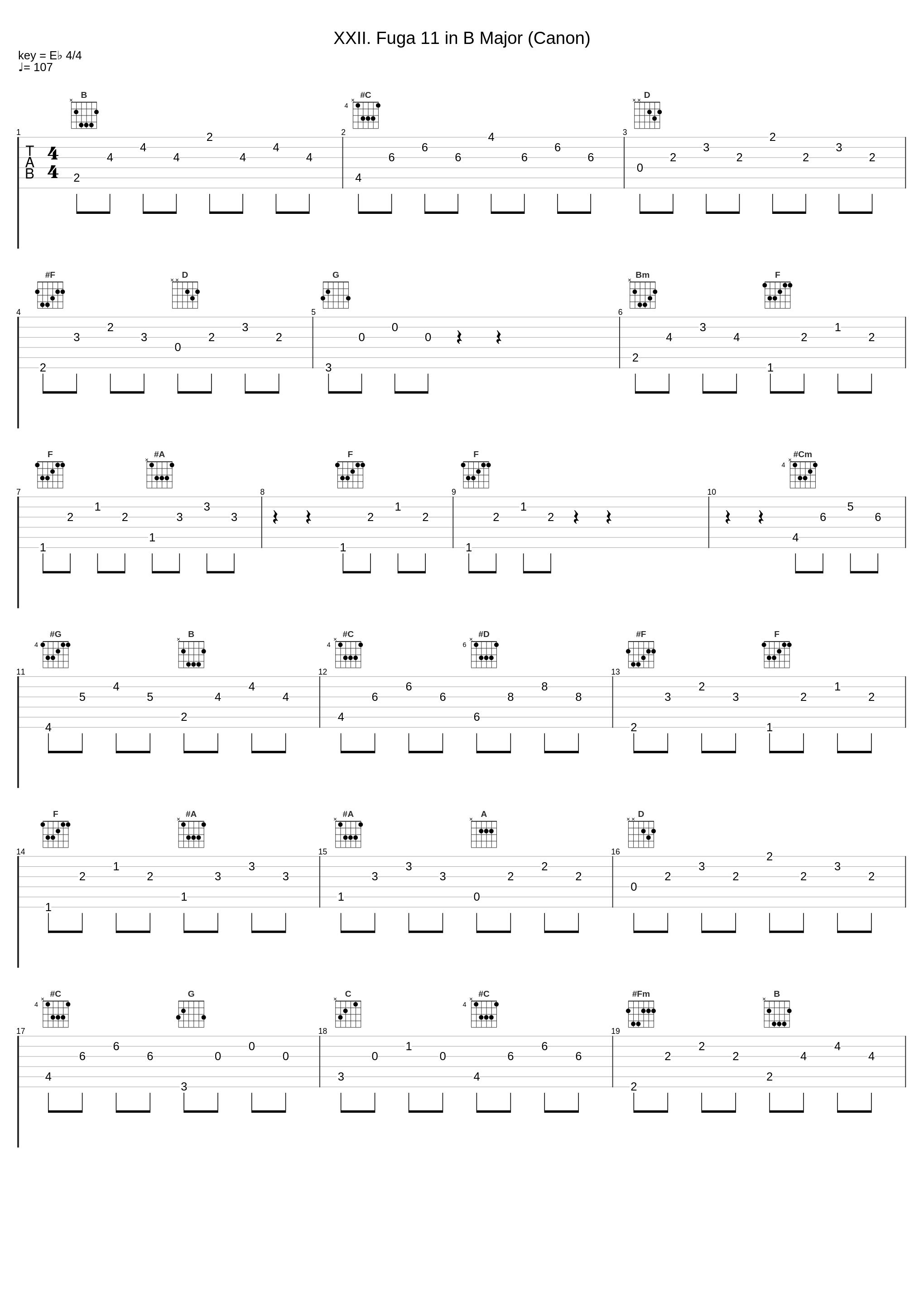 XXII. Fuga 11 in B Major (Canon)_Hans Petermandl_1